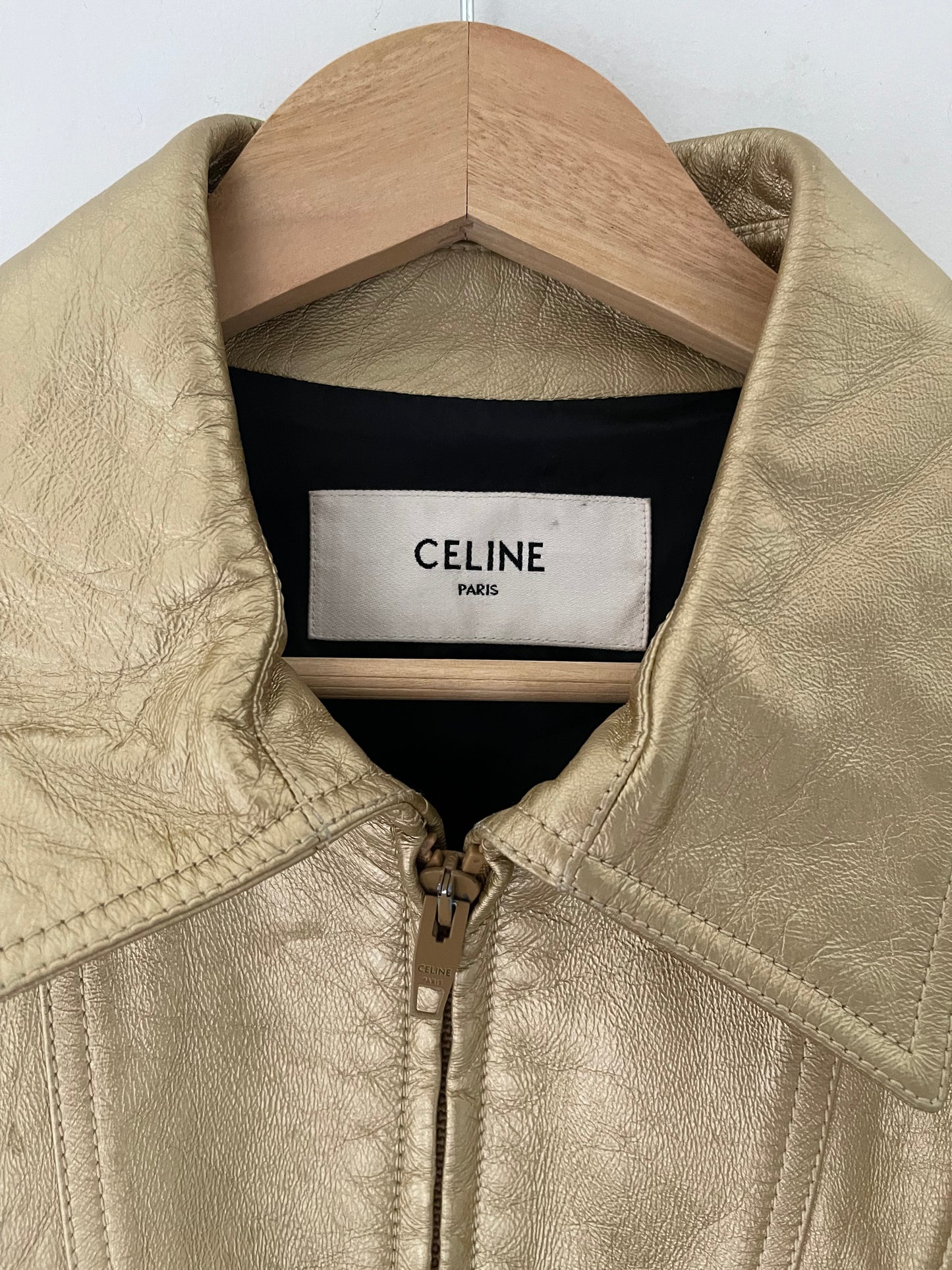 Celine Hedi Slimane Gold leather jacket
