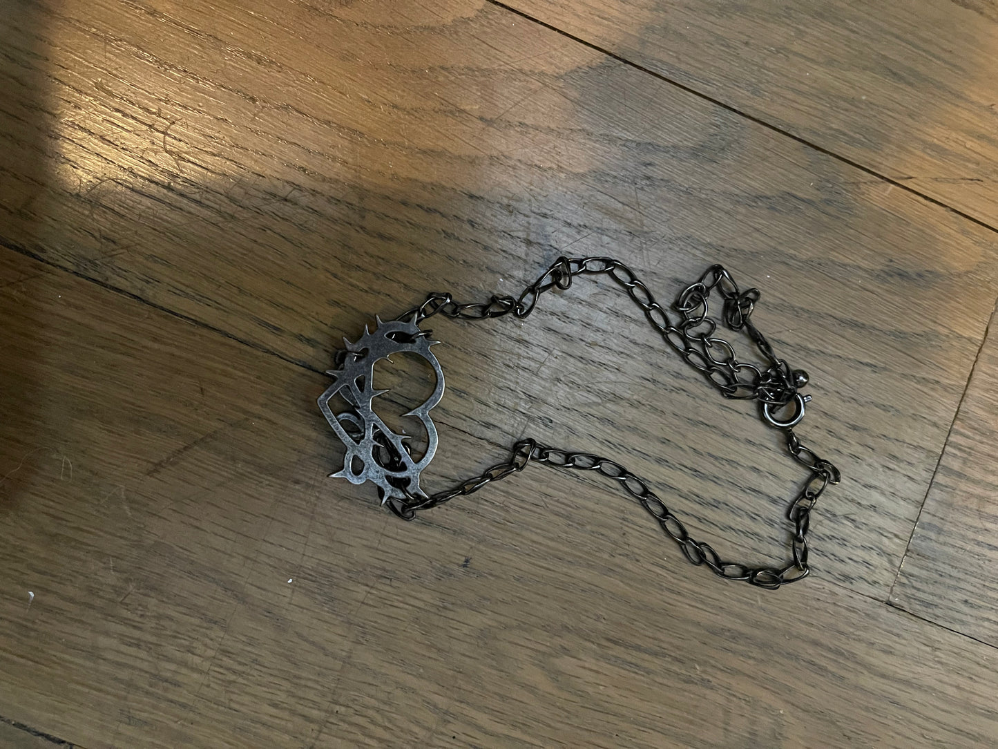 Beauty beast heart thorn necklace