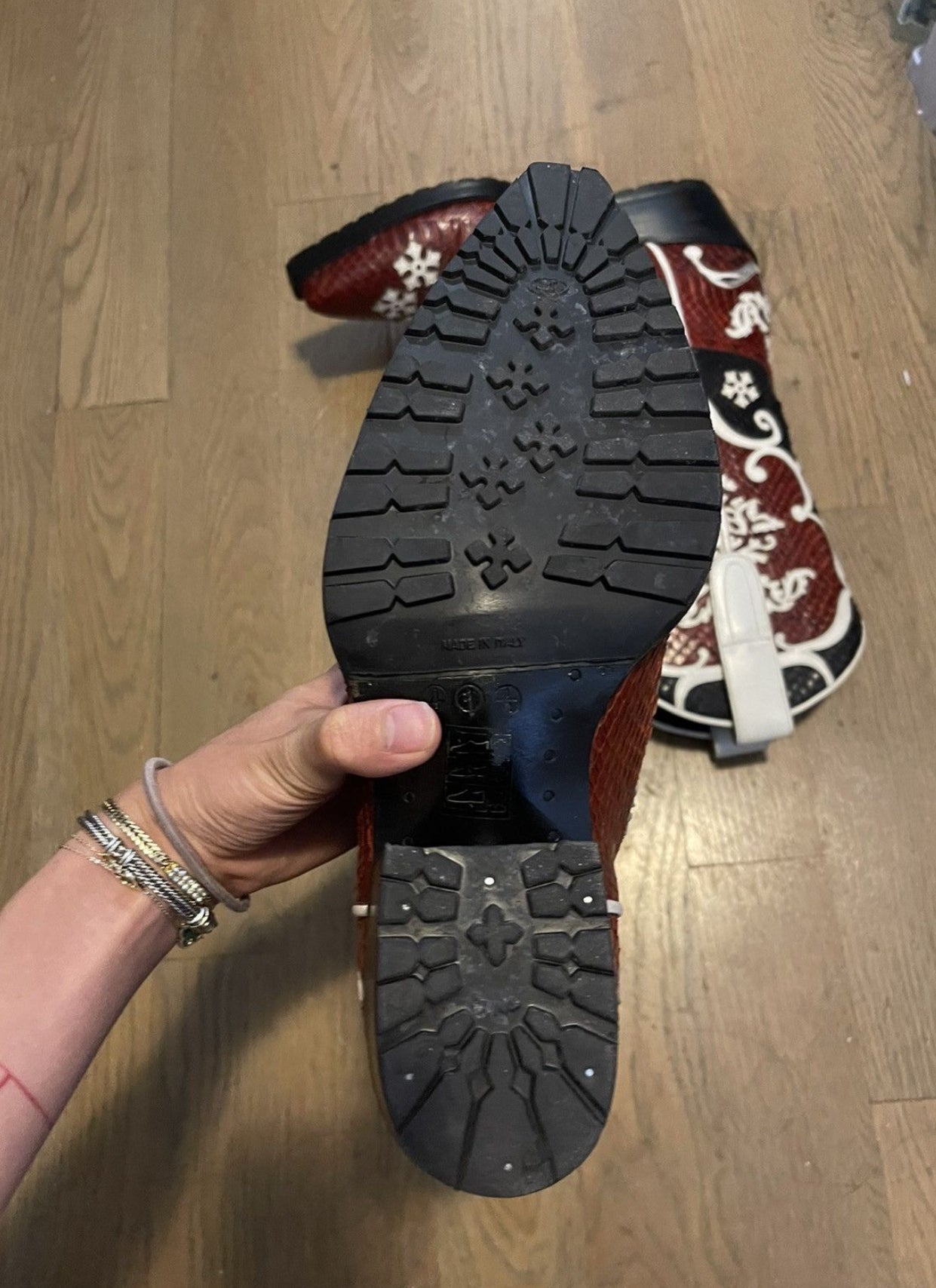 Gucci python SS00 red and white cowboy boots