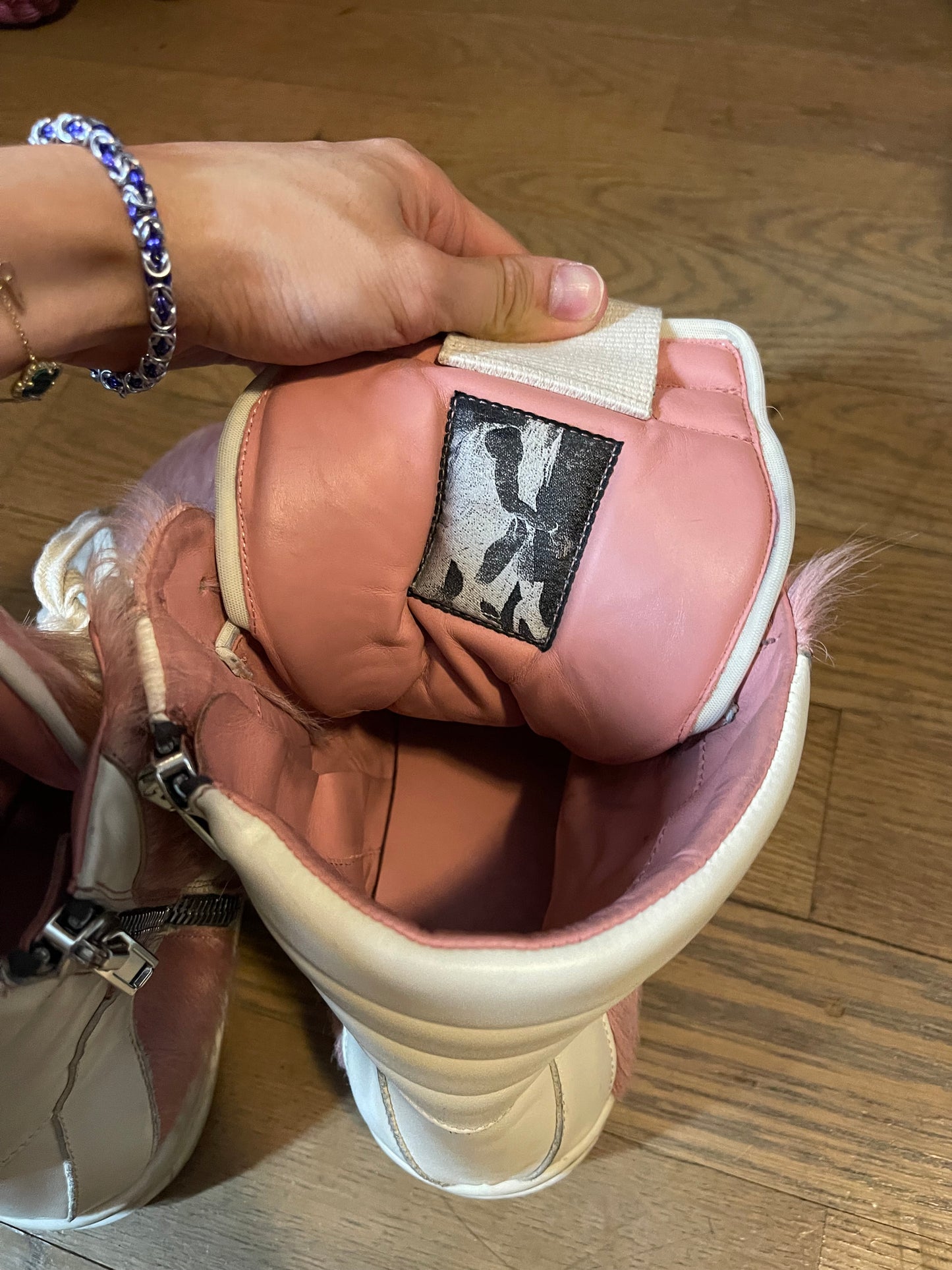 Rick Owens pony hair geobasket pink
