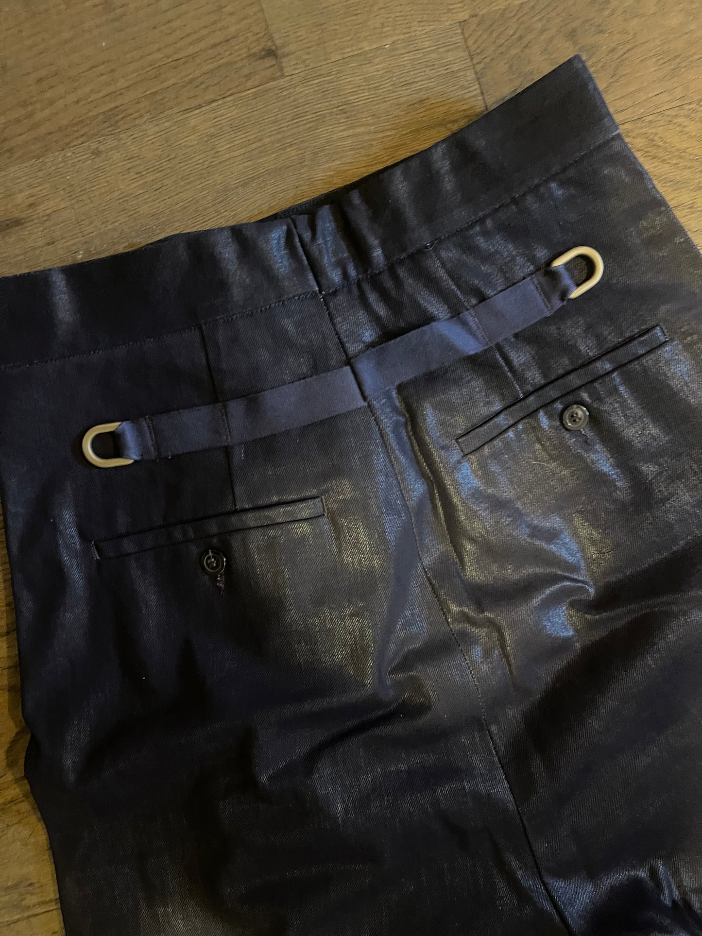Rick Owens AW17 glitter waxed wide pants