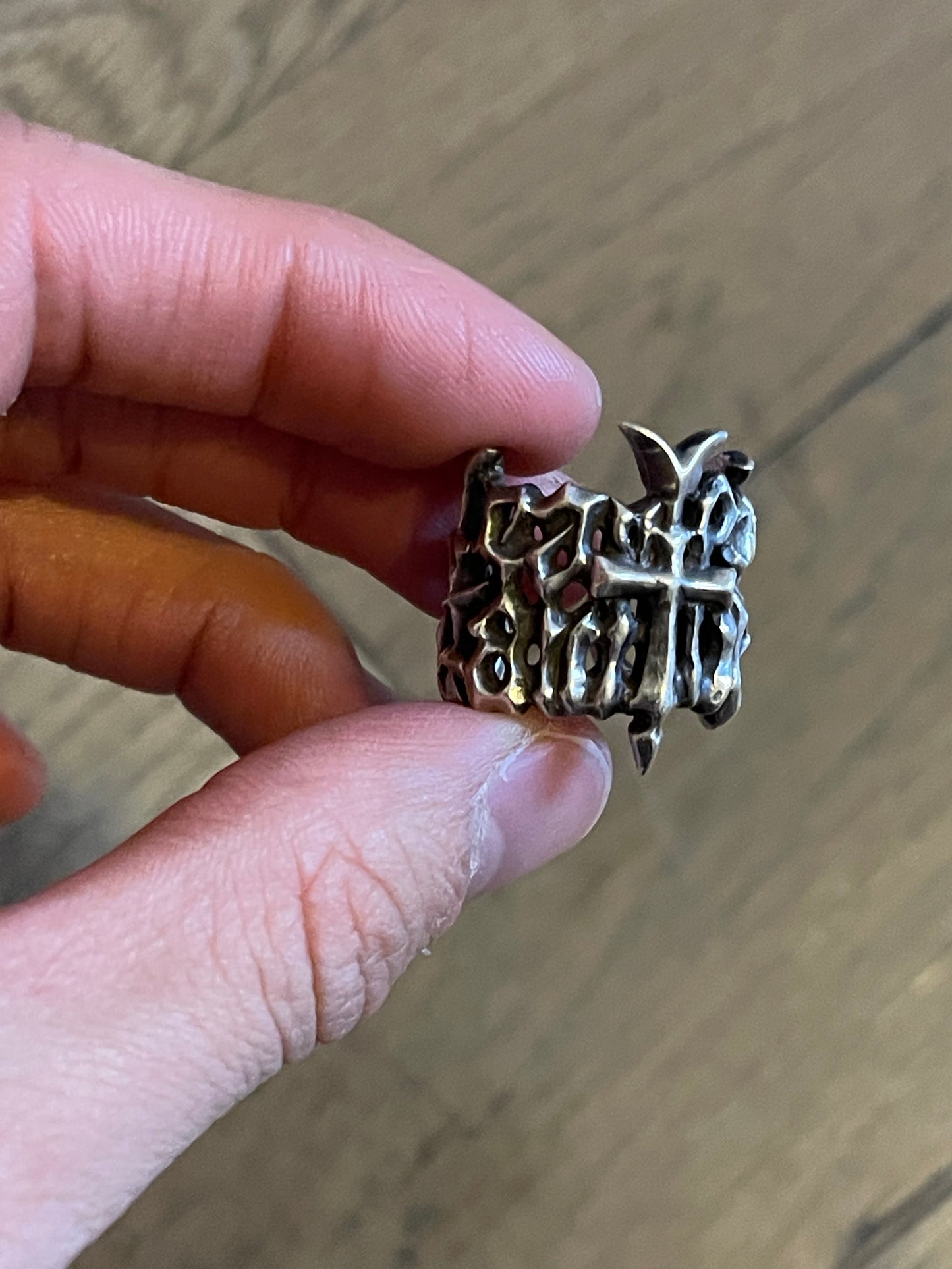 Jean Paul Gaultier gothic logo ring