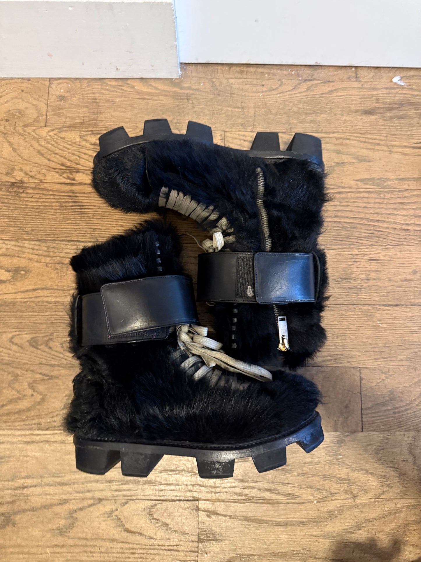 Rick Owens SS13 plinth fur boots