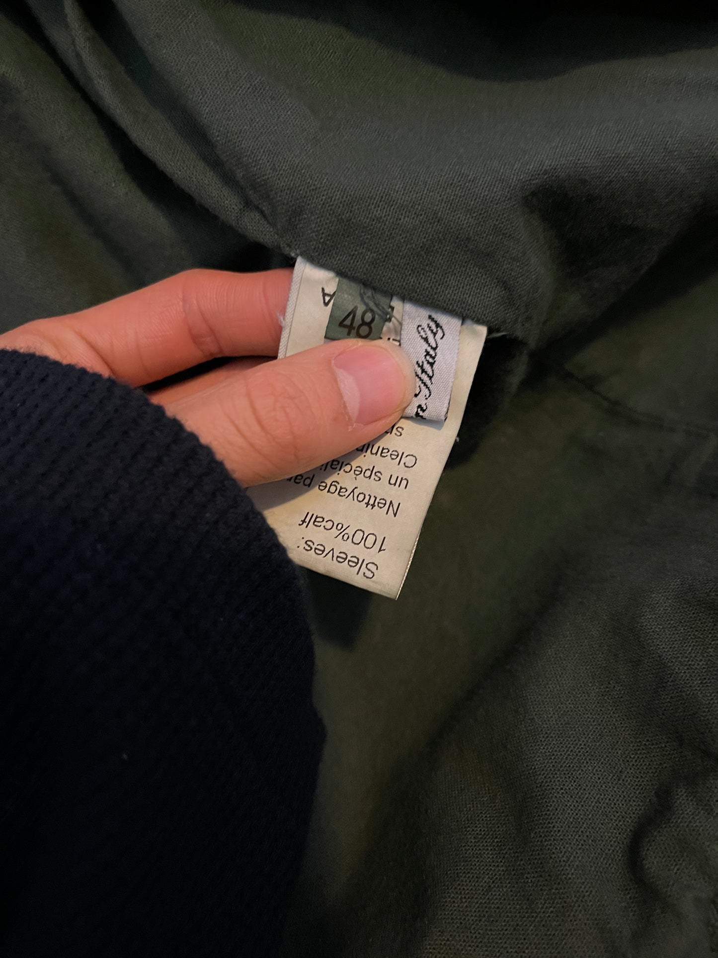 Balmain SS11 green leather wool switching teddy jacket