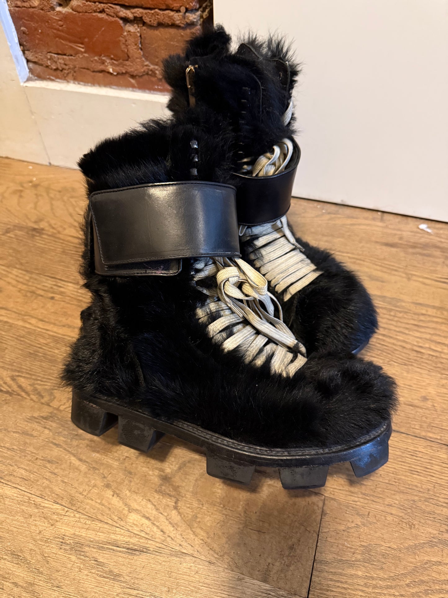 Rick Owens SS13 plinth fur boots
