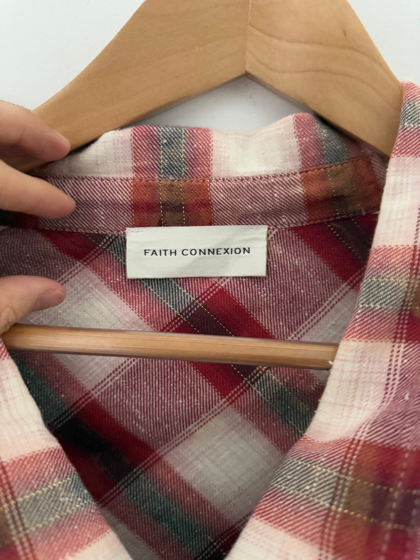 Faith connexion bleached plaid shirt