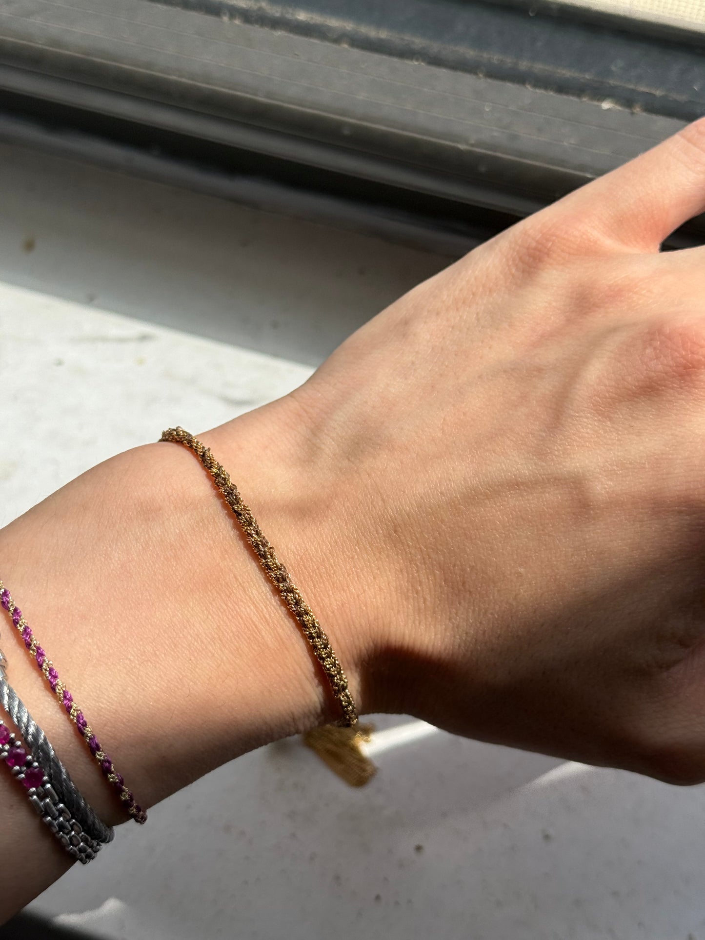 Carolina bucci 18k & silk lucky friendship bracelet