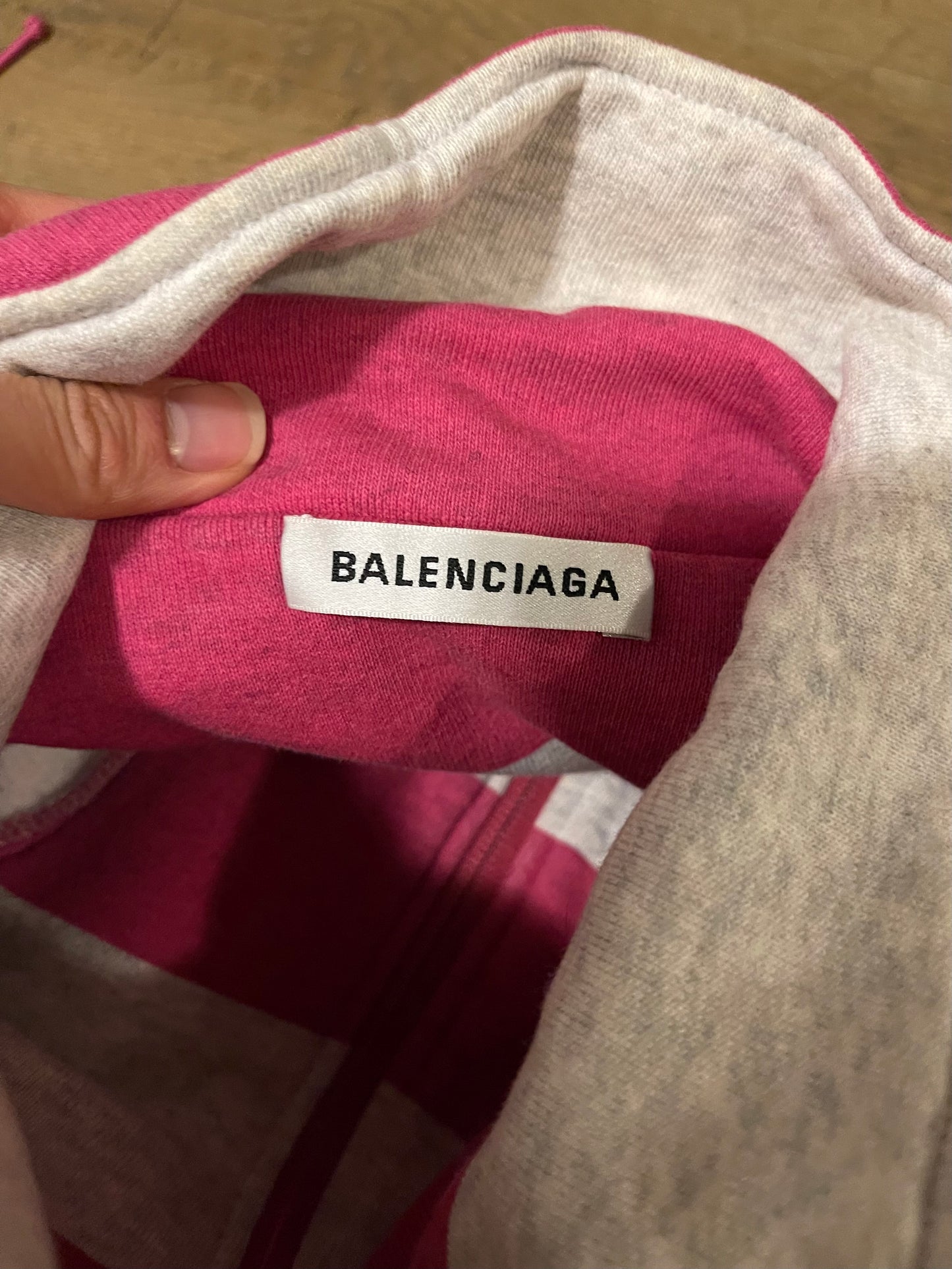 Balenciaga SS18 striped pink pull over turtleneck