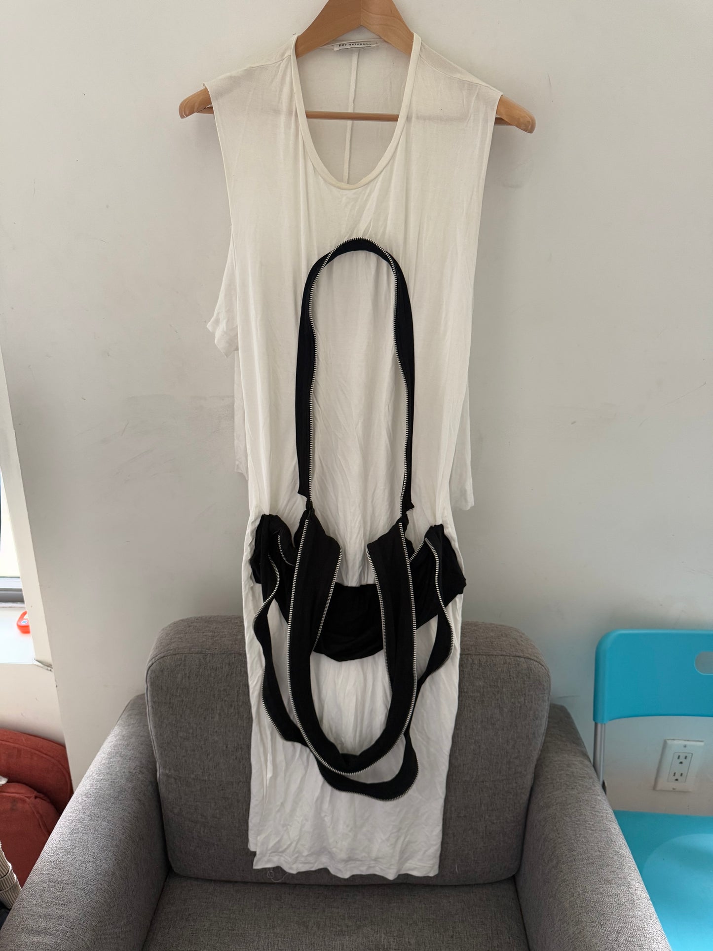 Per Gotesson black bird sample elongated tanktop