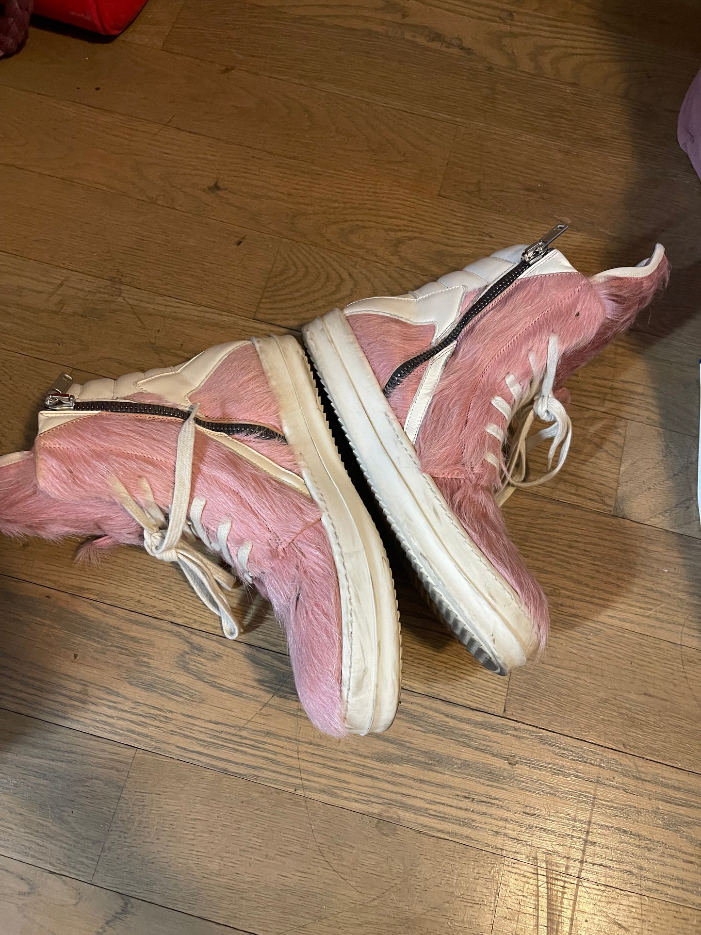 Rick Owens pony hair geobasket pink
