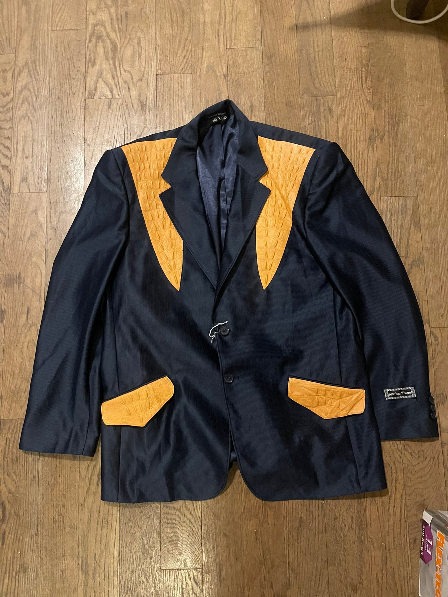 Vintage python western patched blazer