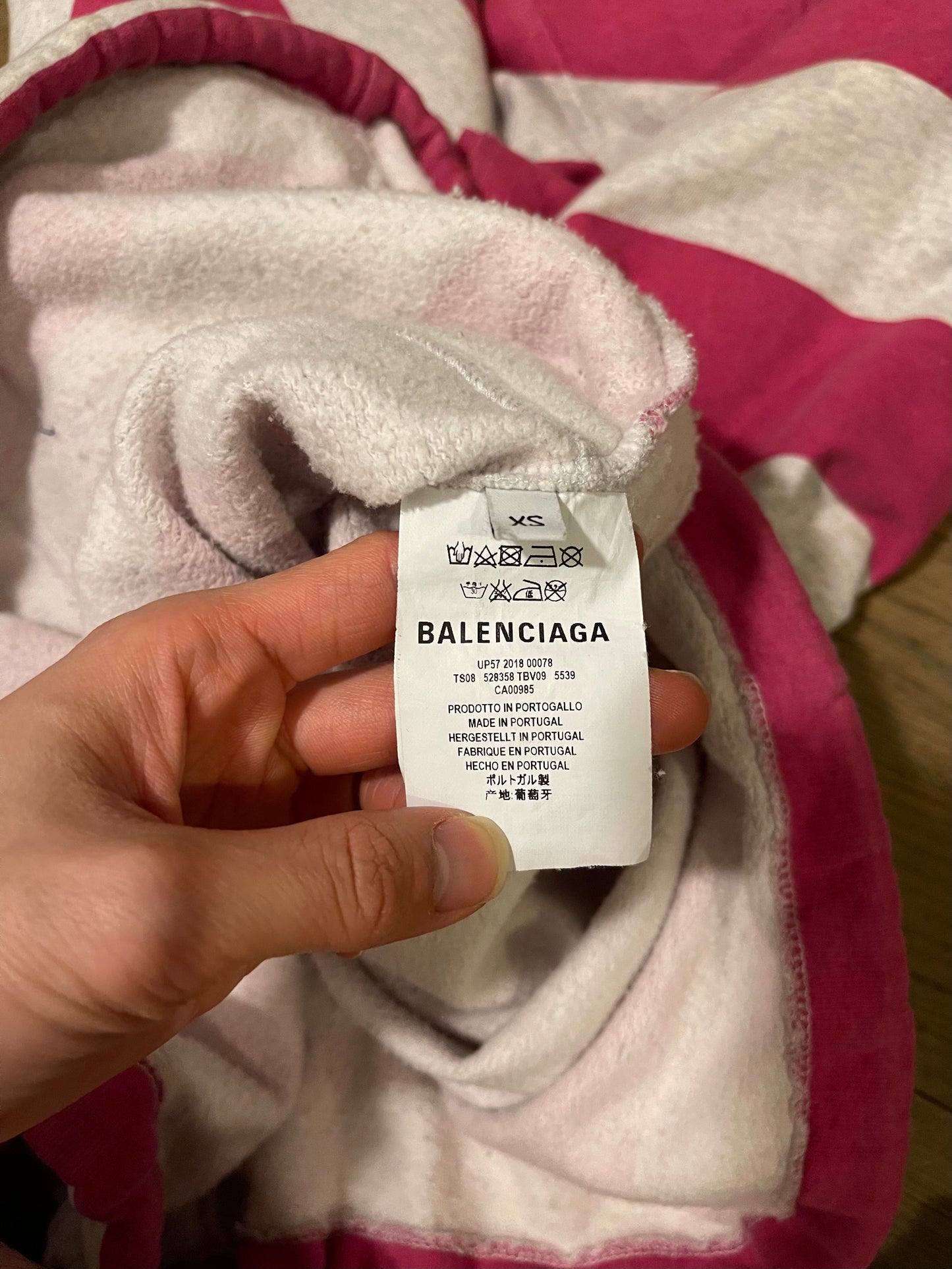 Balenciaga SS18 striped pink pull over turtleneck