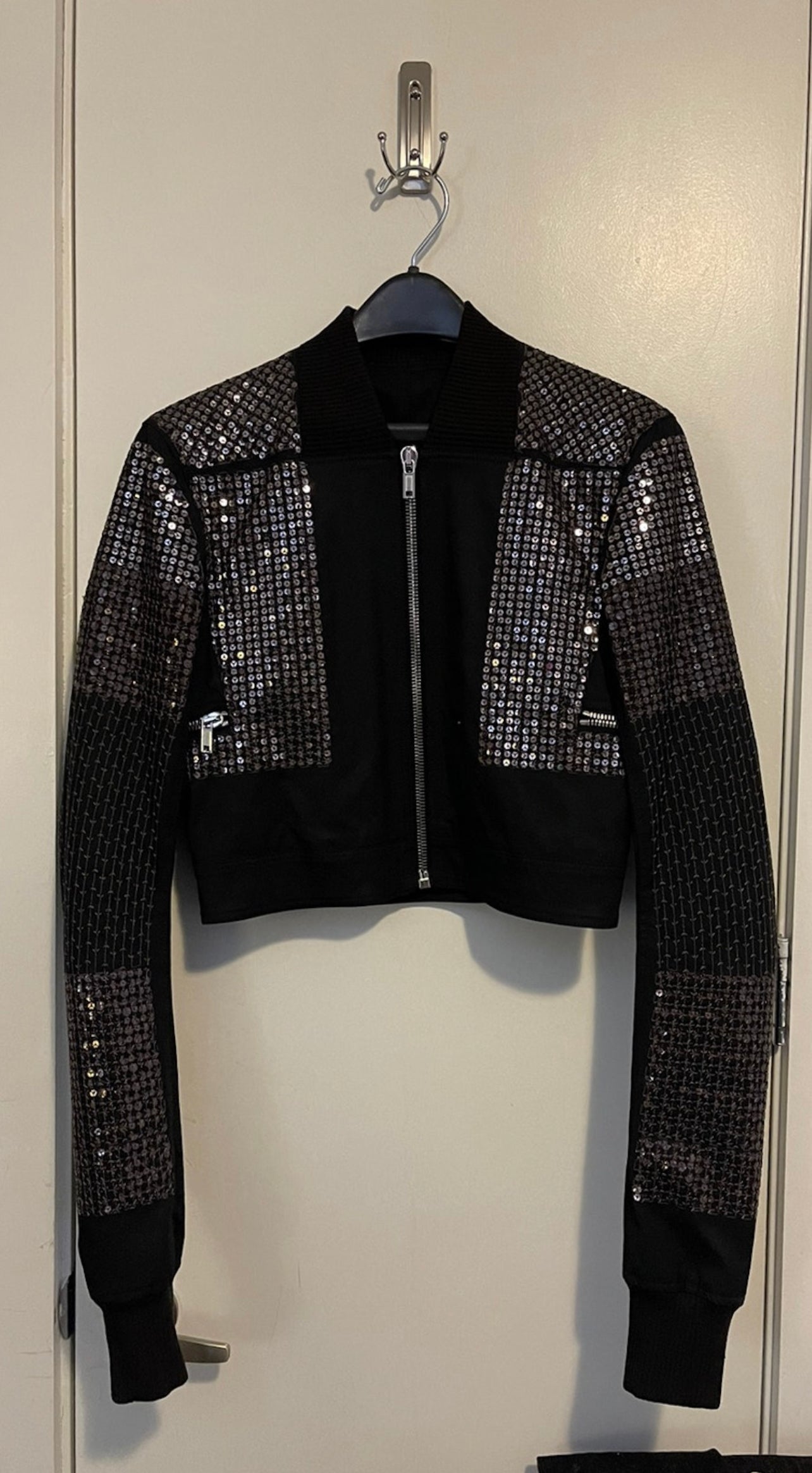 Rick Owens SS17 walrus sequin cropped bomber