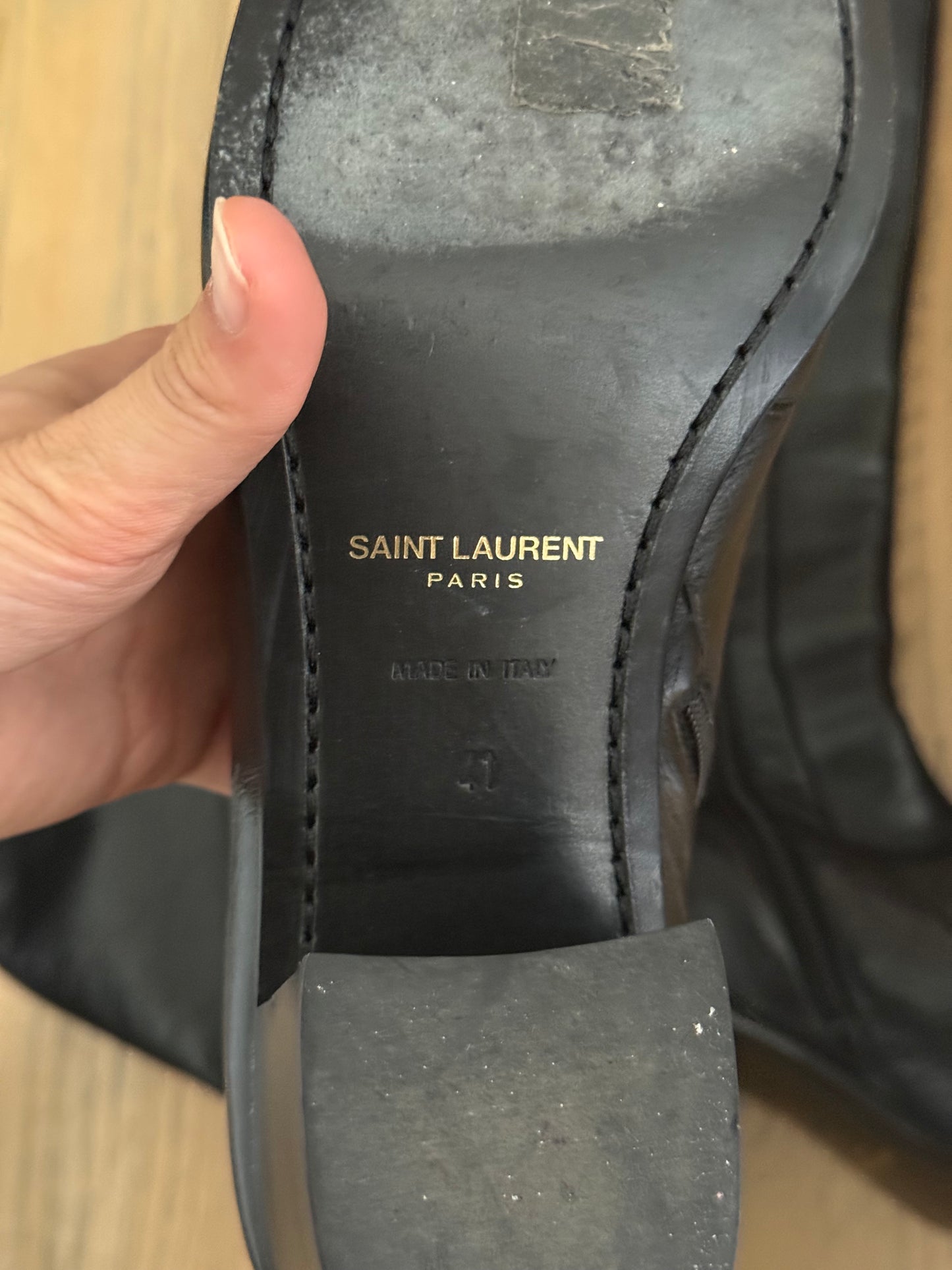 Saint Laurent knee high heel boots
