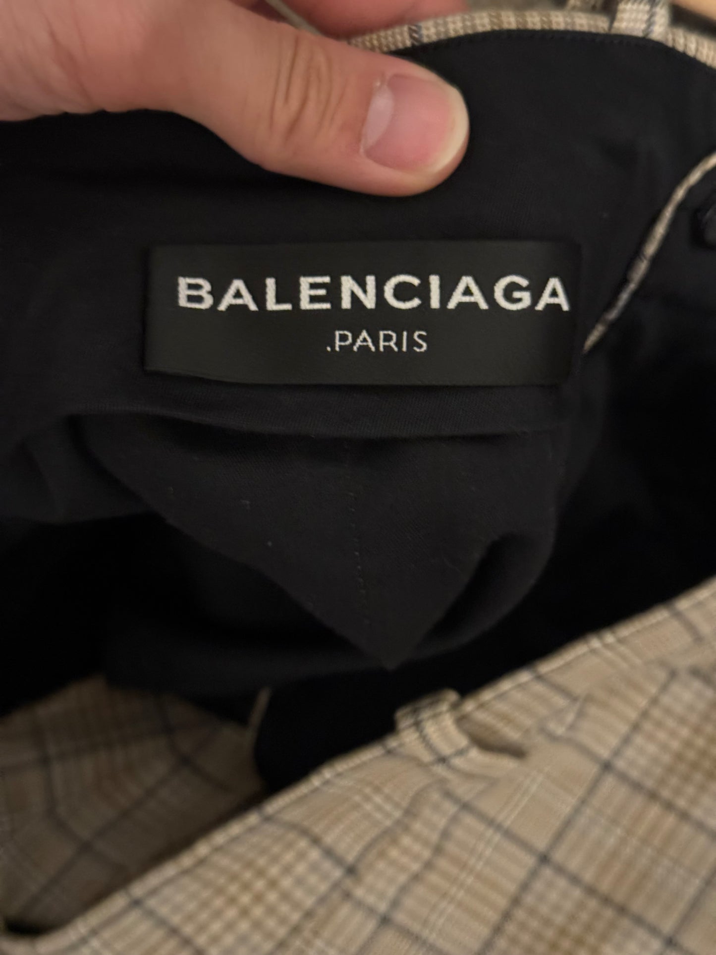 Balenciaga SS17 prince of wales boxy coat and pants
