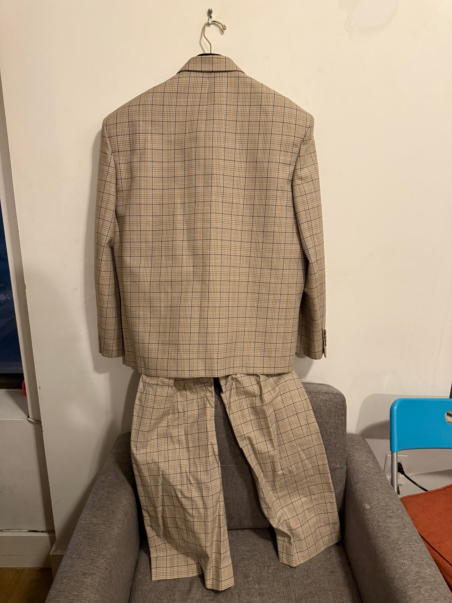 Balenciaga SS17 prince of wales boxy coat and pants
