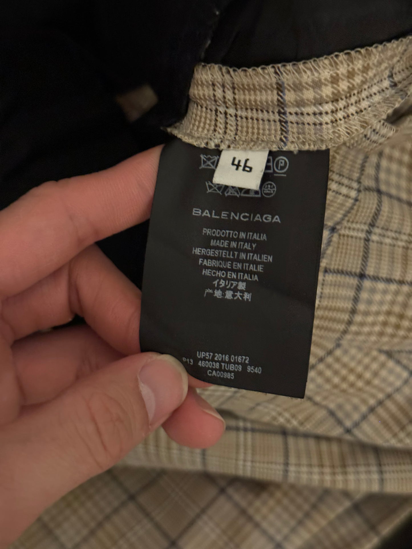 Balenciaga SS17 prince of wales boxy coat and pants