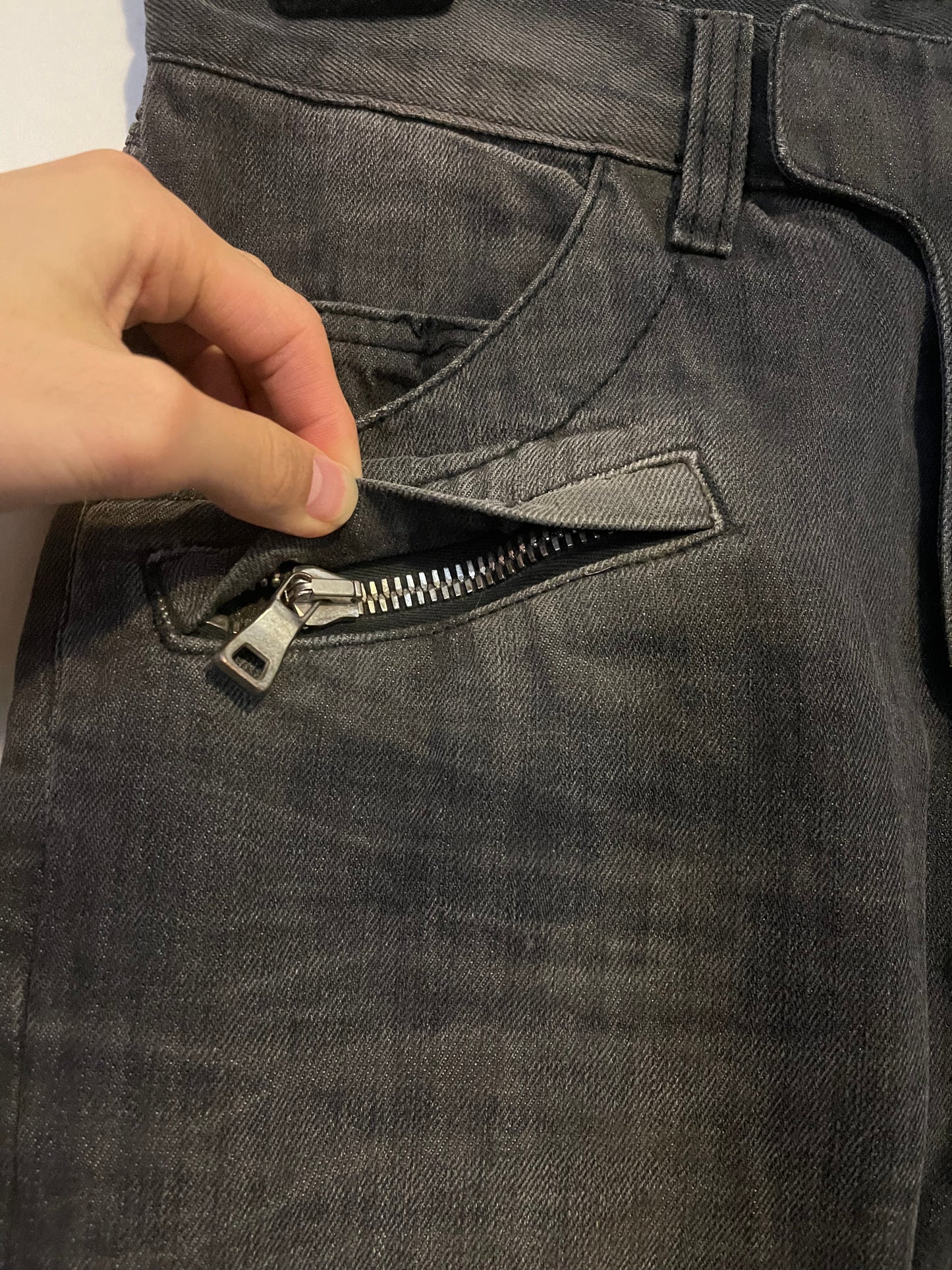 Balmain decarnin eagle moto knee pants