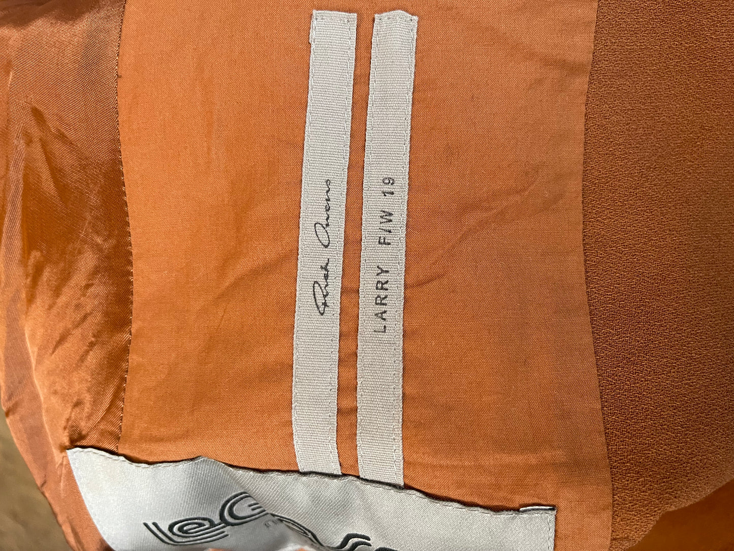Rick Owens AW19 Larry rust neue coat