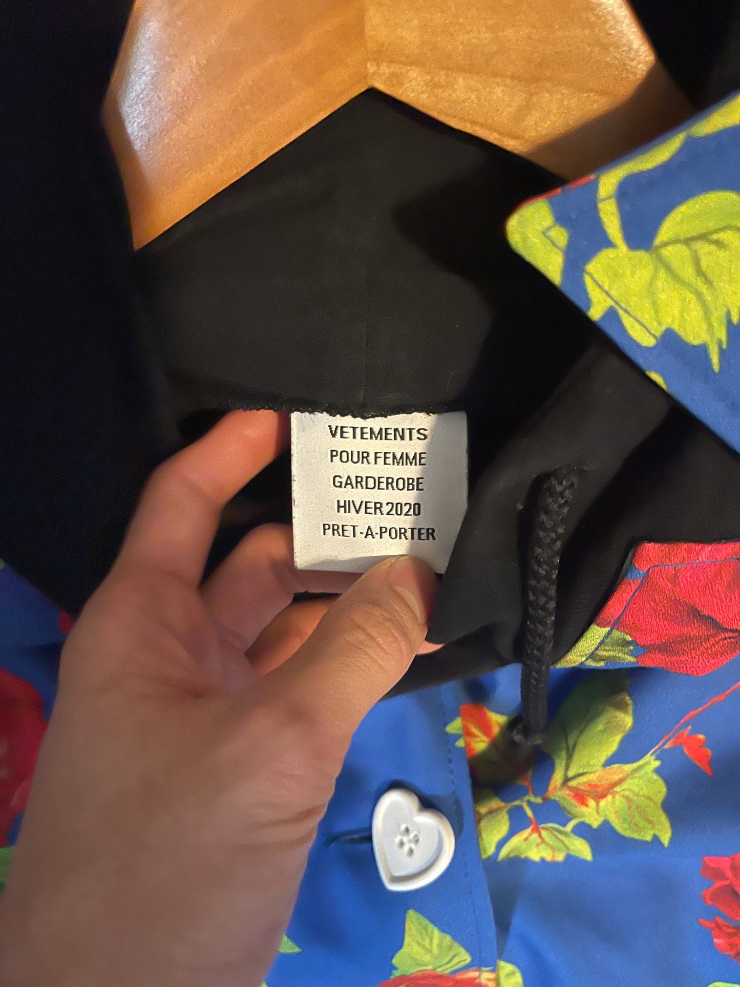 Vetements aw19 floral anarchy hoodie dress