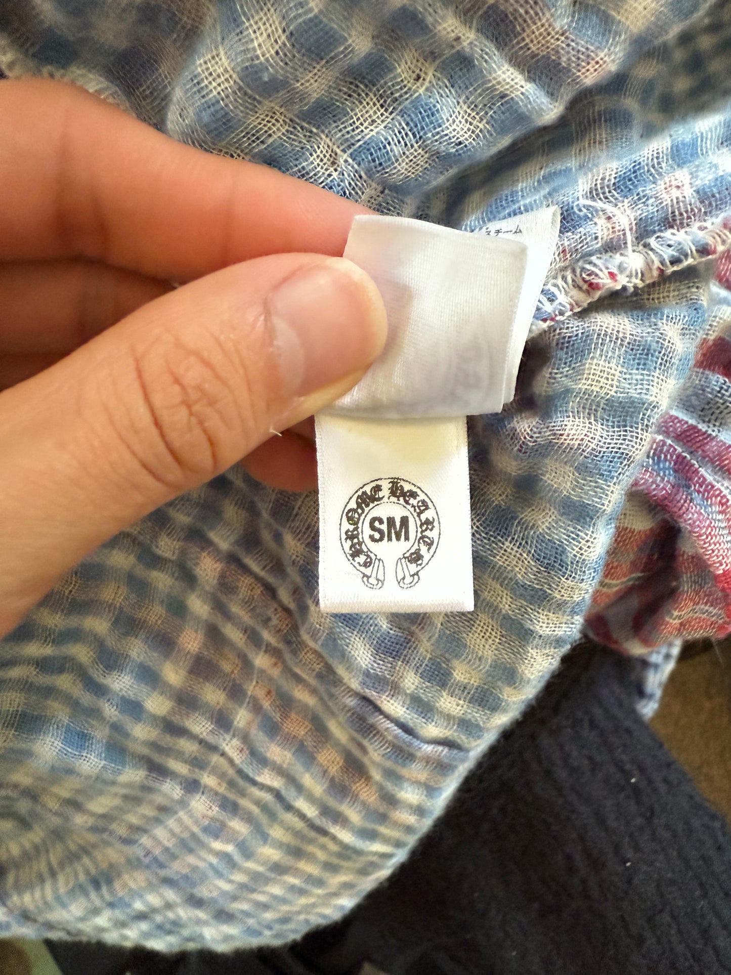 Chrome hearts checkered flannel shirt cross