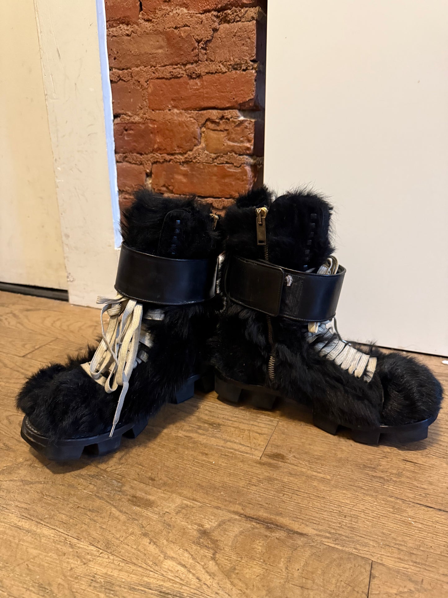 Rick Owens SS13 plinth fur boots