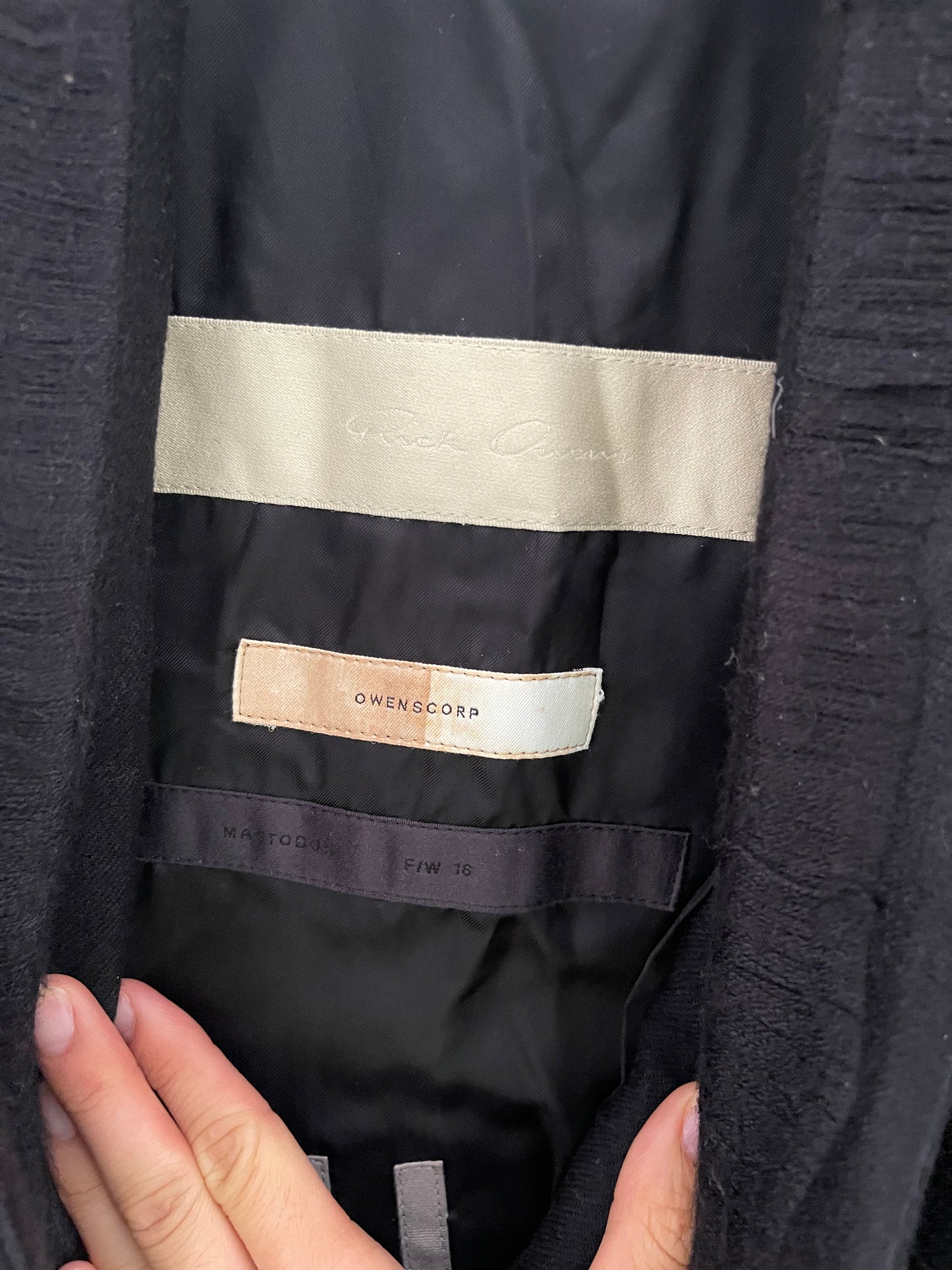Rick Owens AW16 vomit embroidered coat