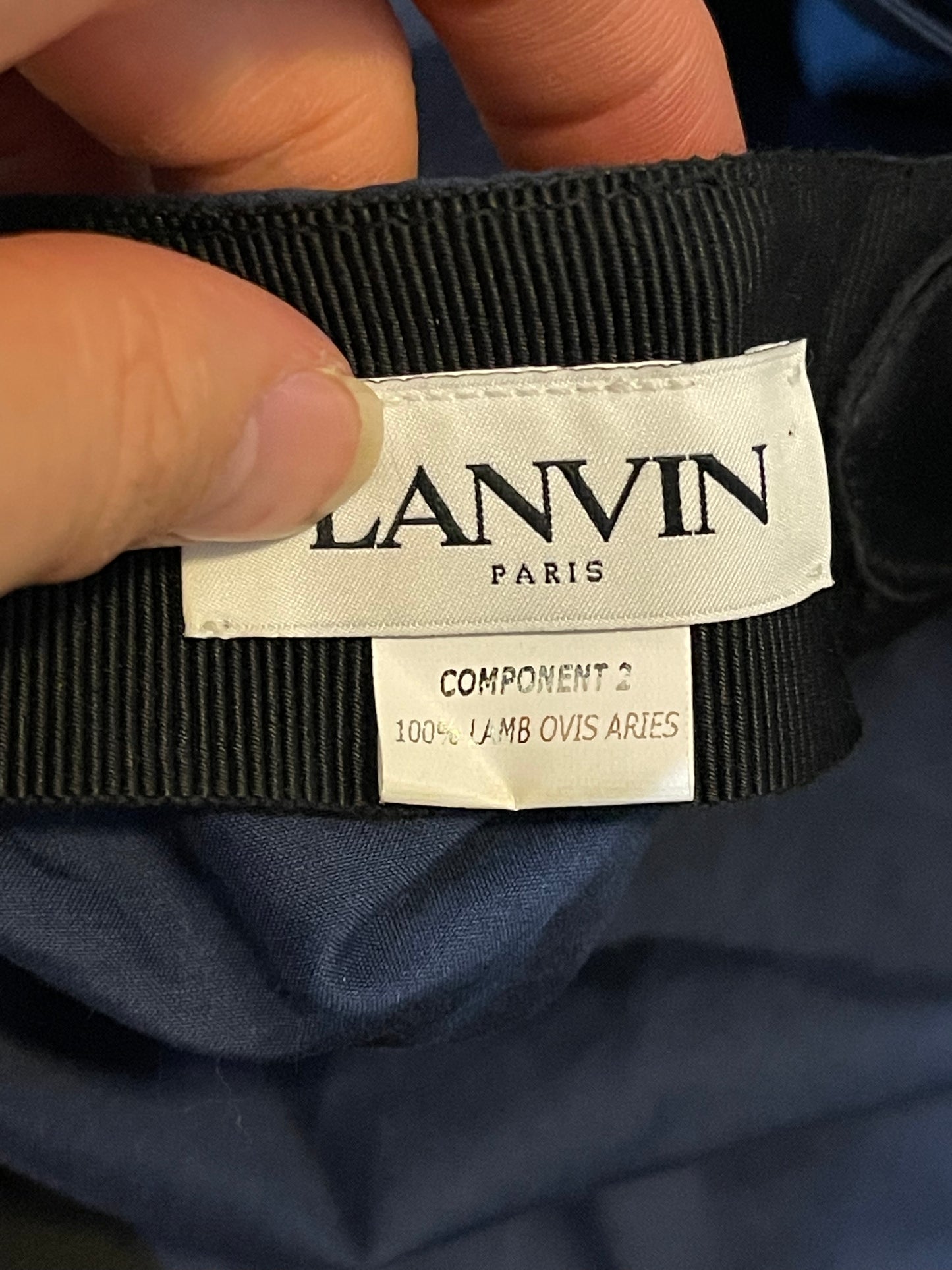 Lanvin navy scarf hat
