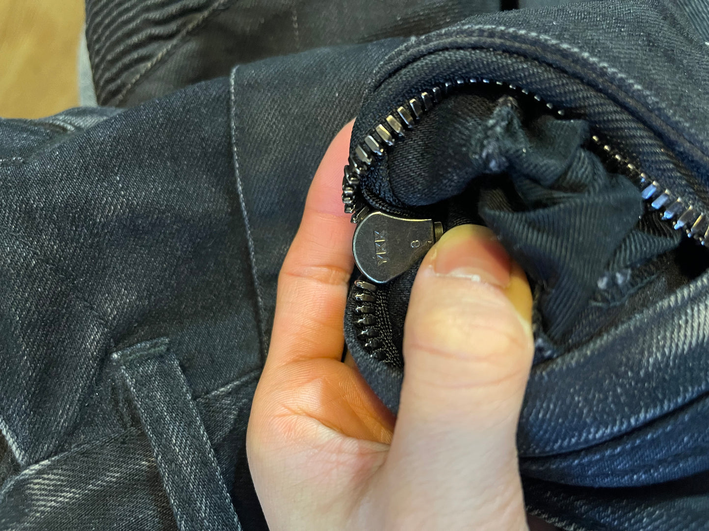Balmain moto denim pants