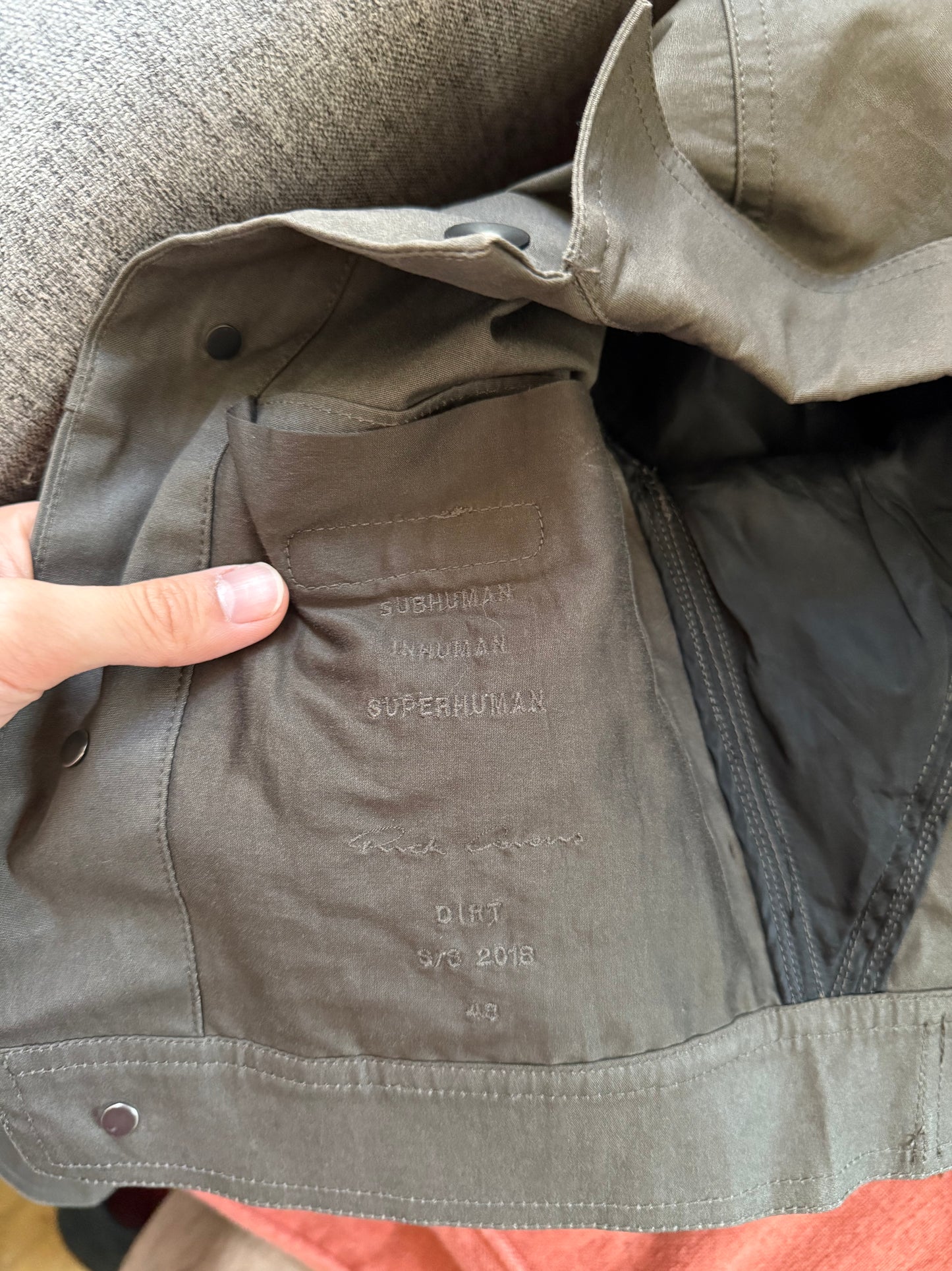 Rick Owens SS18 dirt little joe jacket