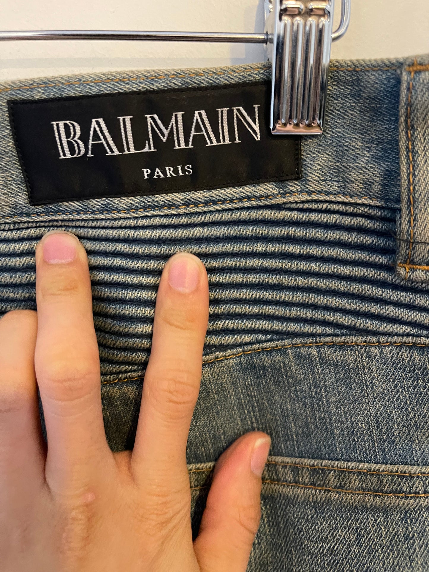 Balmain Moto biker denims