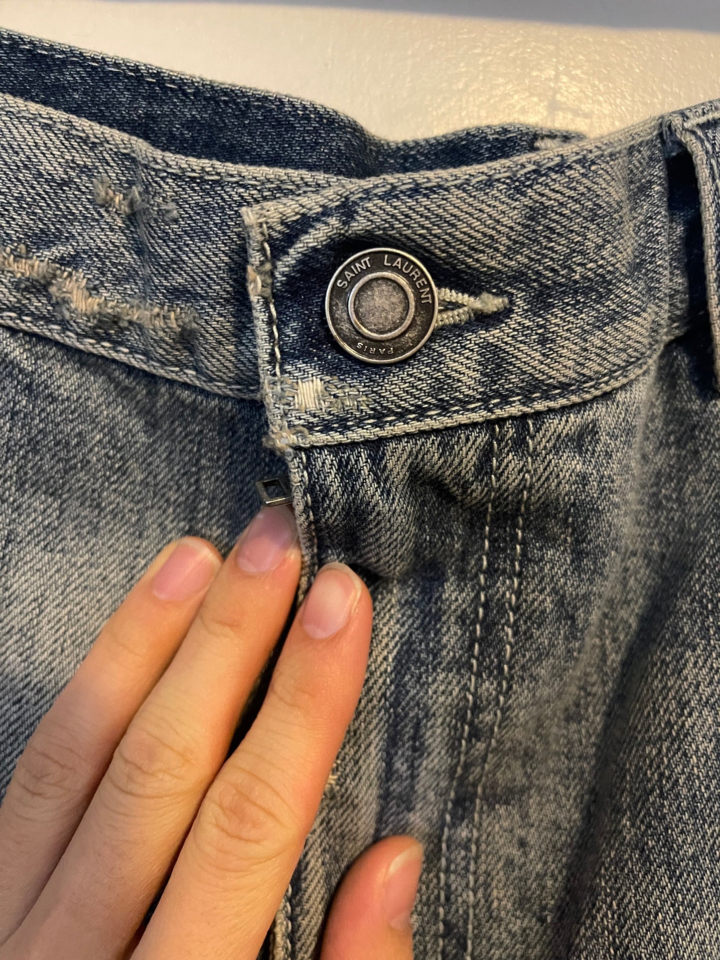 Saint Laurent SS20 heavily repaired shorts