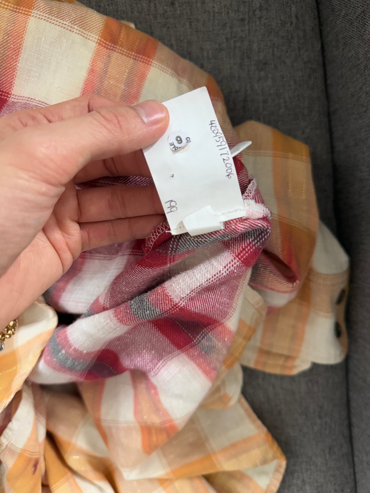 Faith connexion bleached plaid shirt