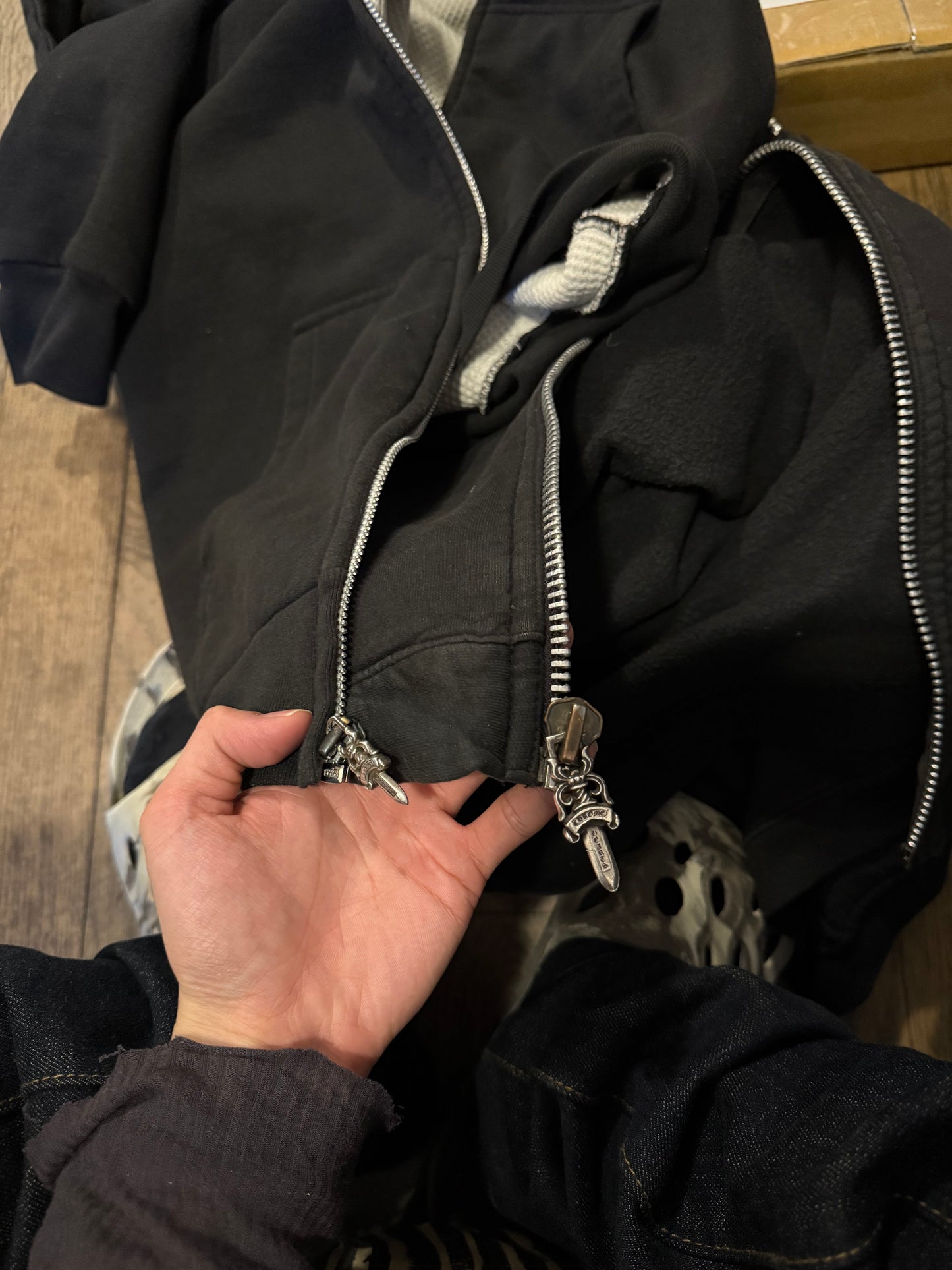 Chrome hearts thermal vintage scroll hoodie