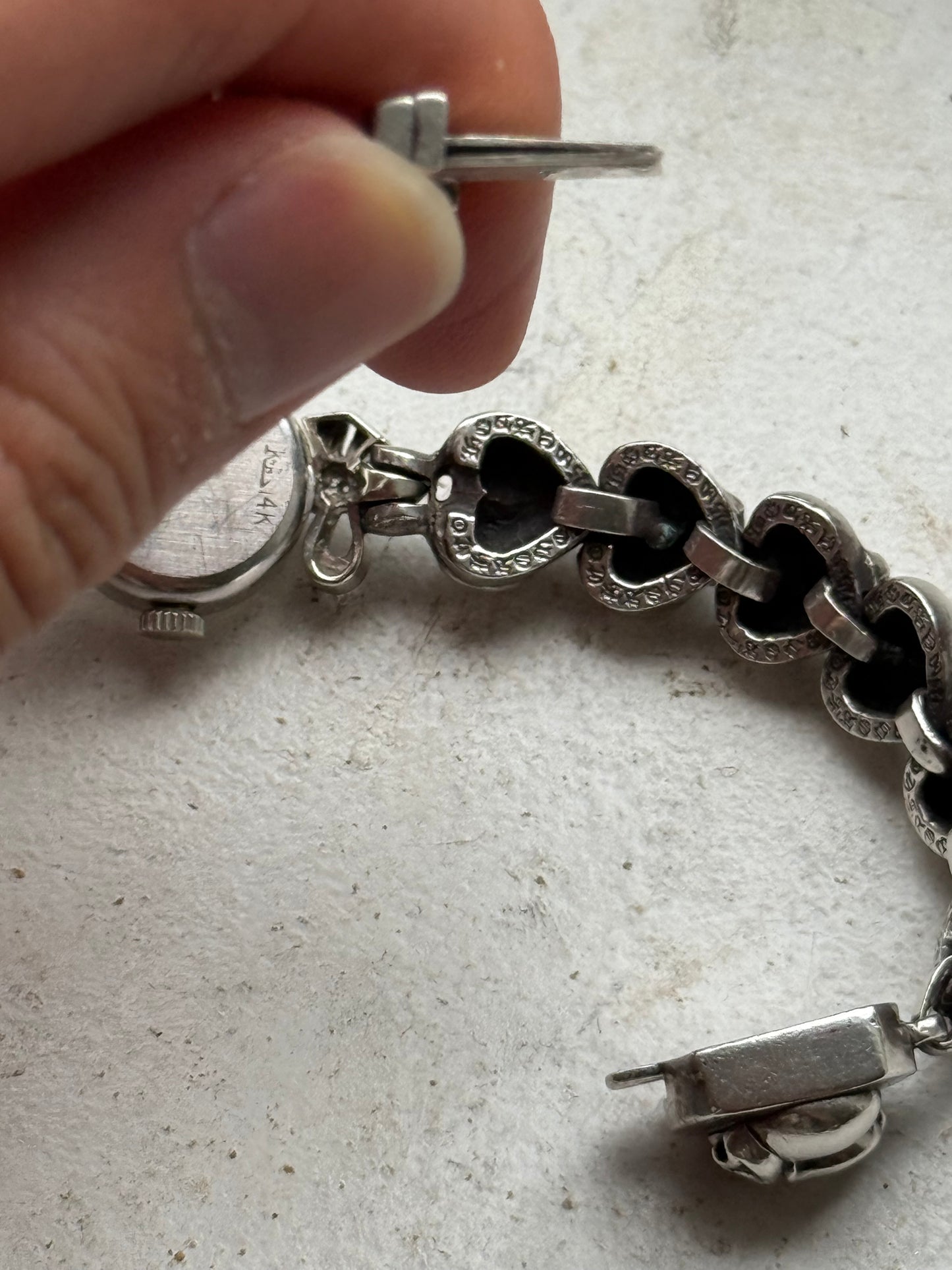 Chrome hearts custom heart motif band watch longines bracelet