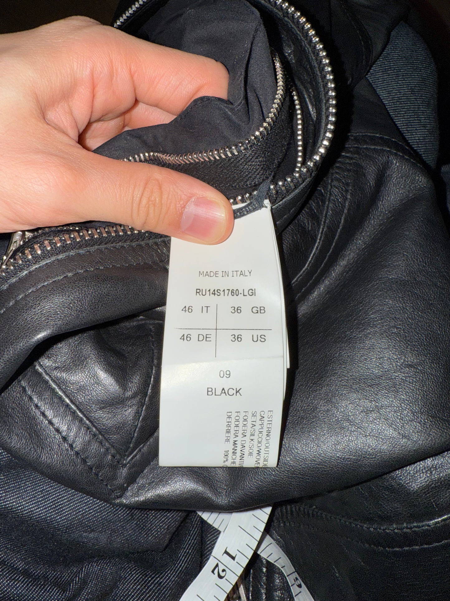 Rick Owens AW14 vicious leather jacket