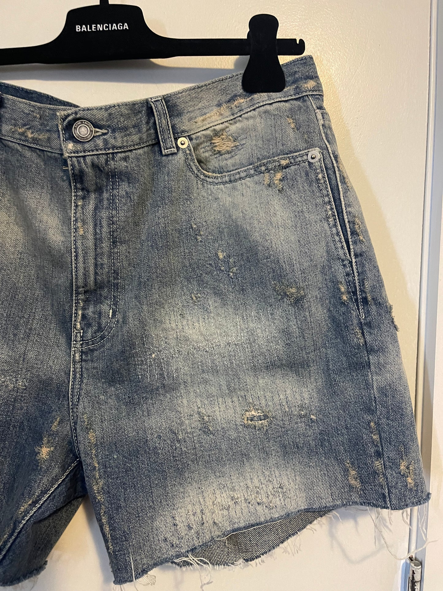 Saint Laurent SS20 heavily repaired shorts