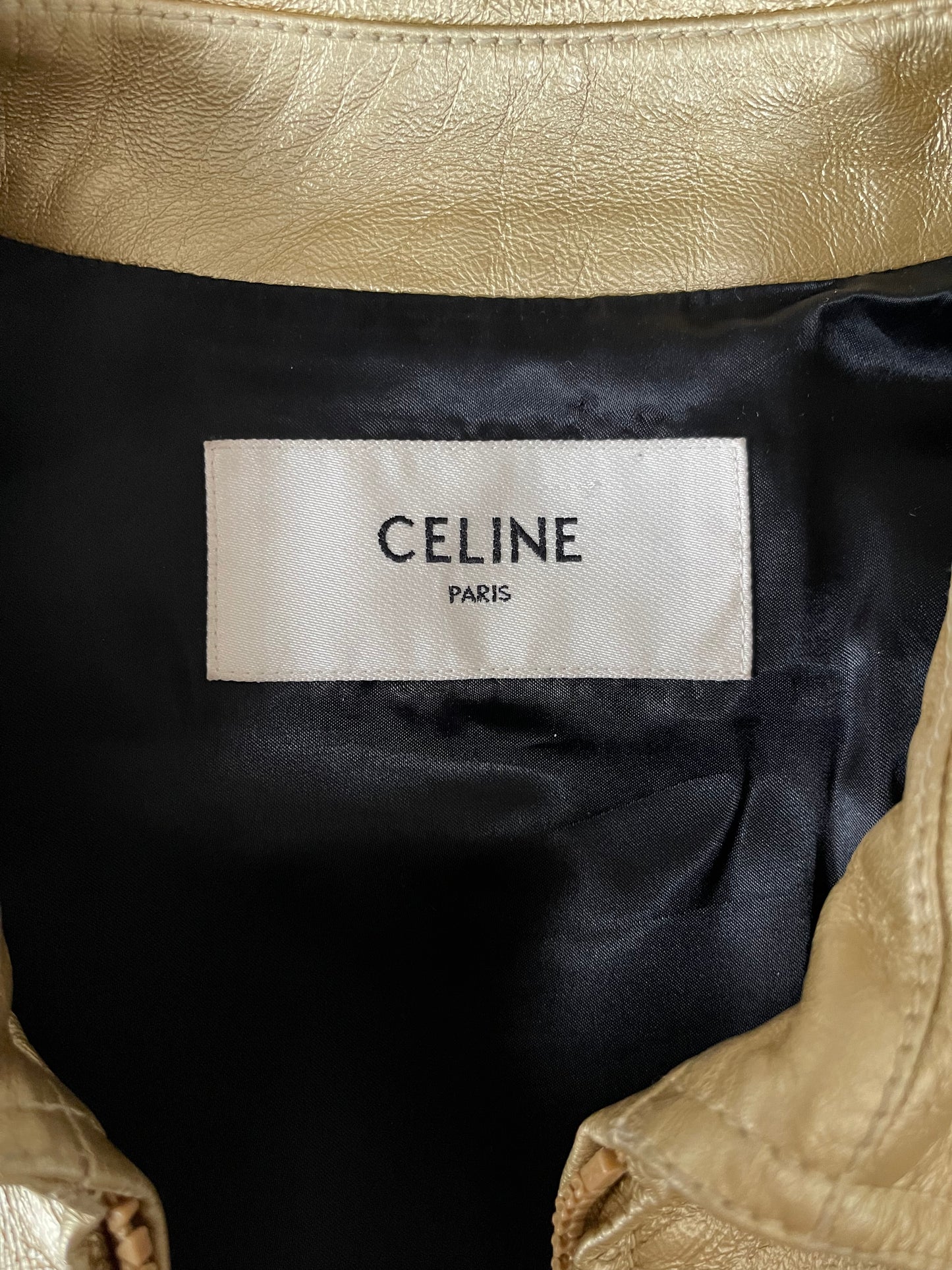Celine Hedi Slimane Gold leather jacket
