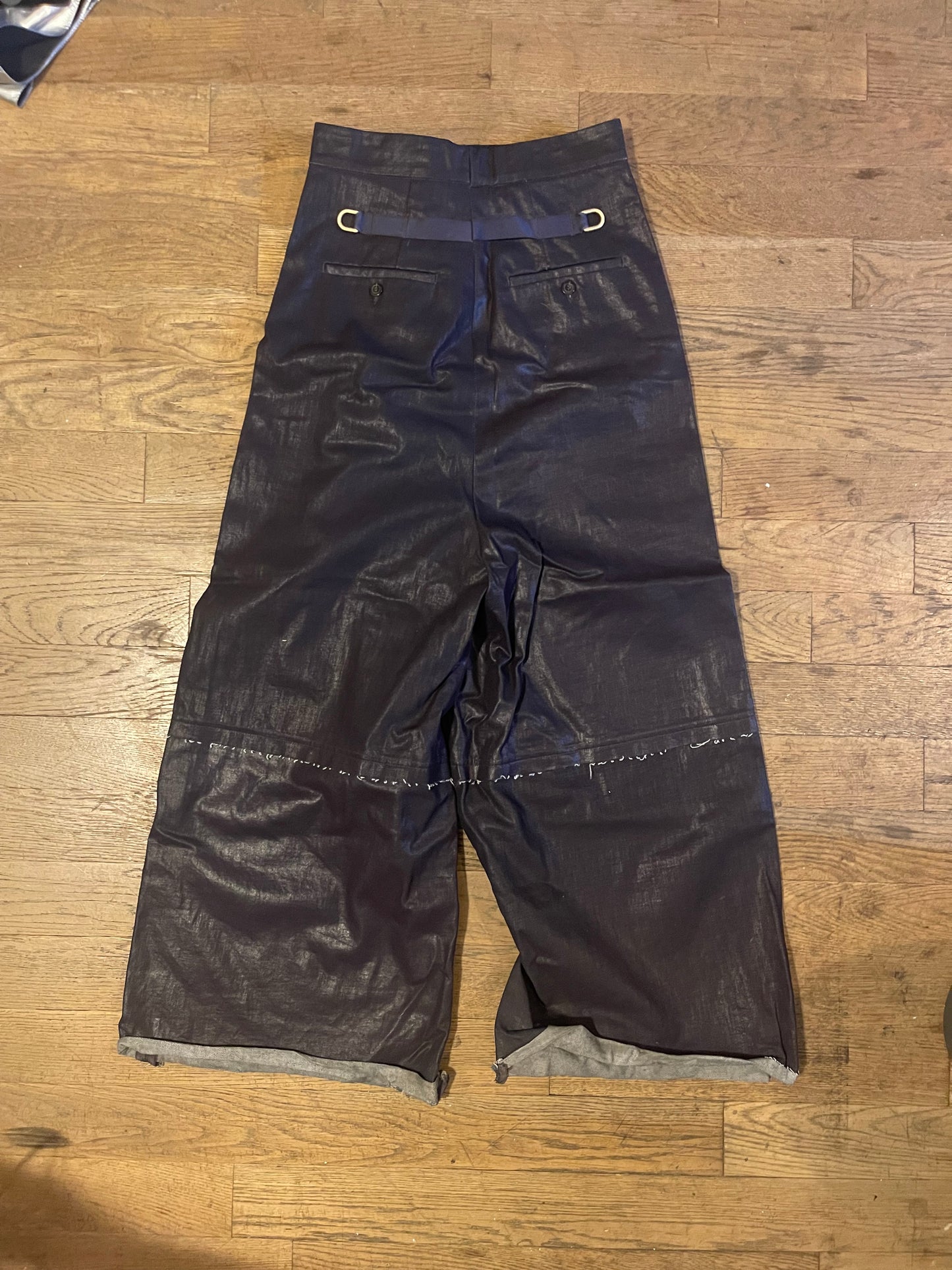 Rick Owens AW17 glitter waxed wide pants