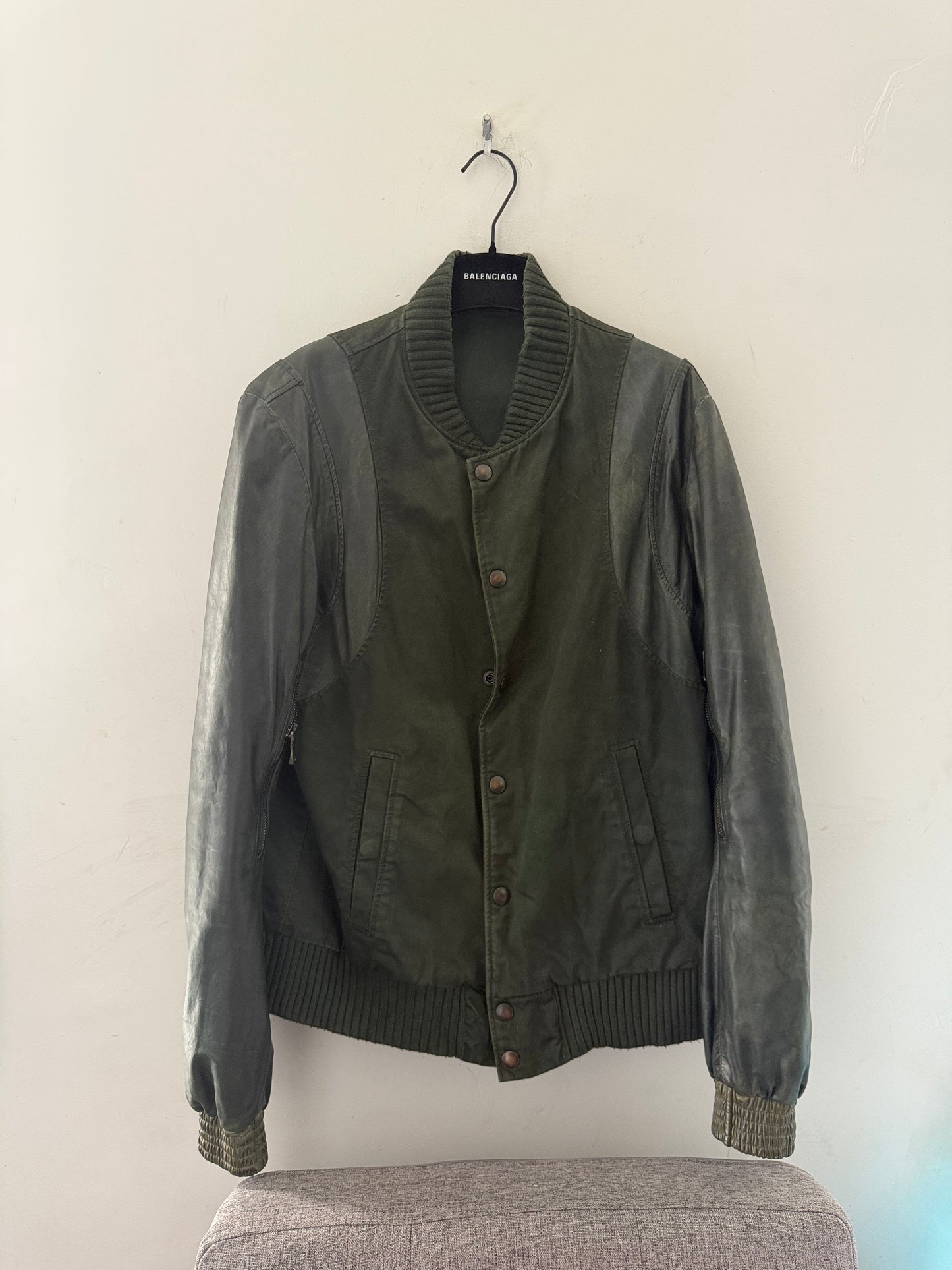 Balmain SS11 green teddy jacket