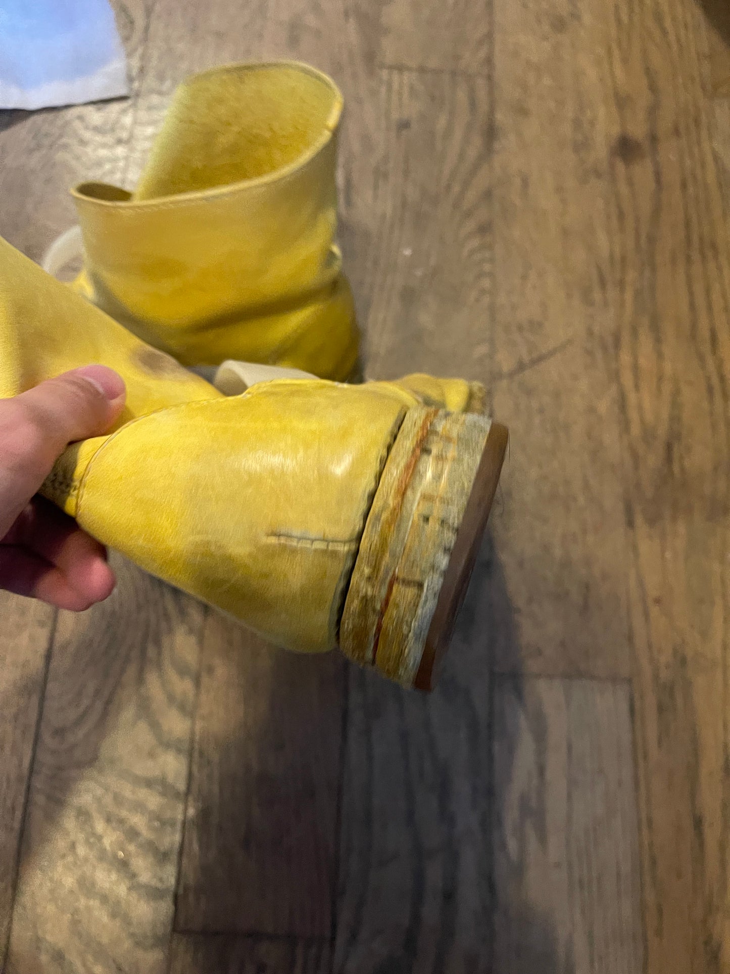 Carol Christian poell rubber band boots yellow