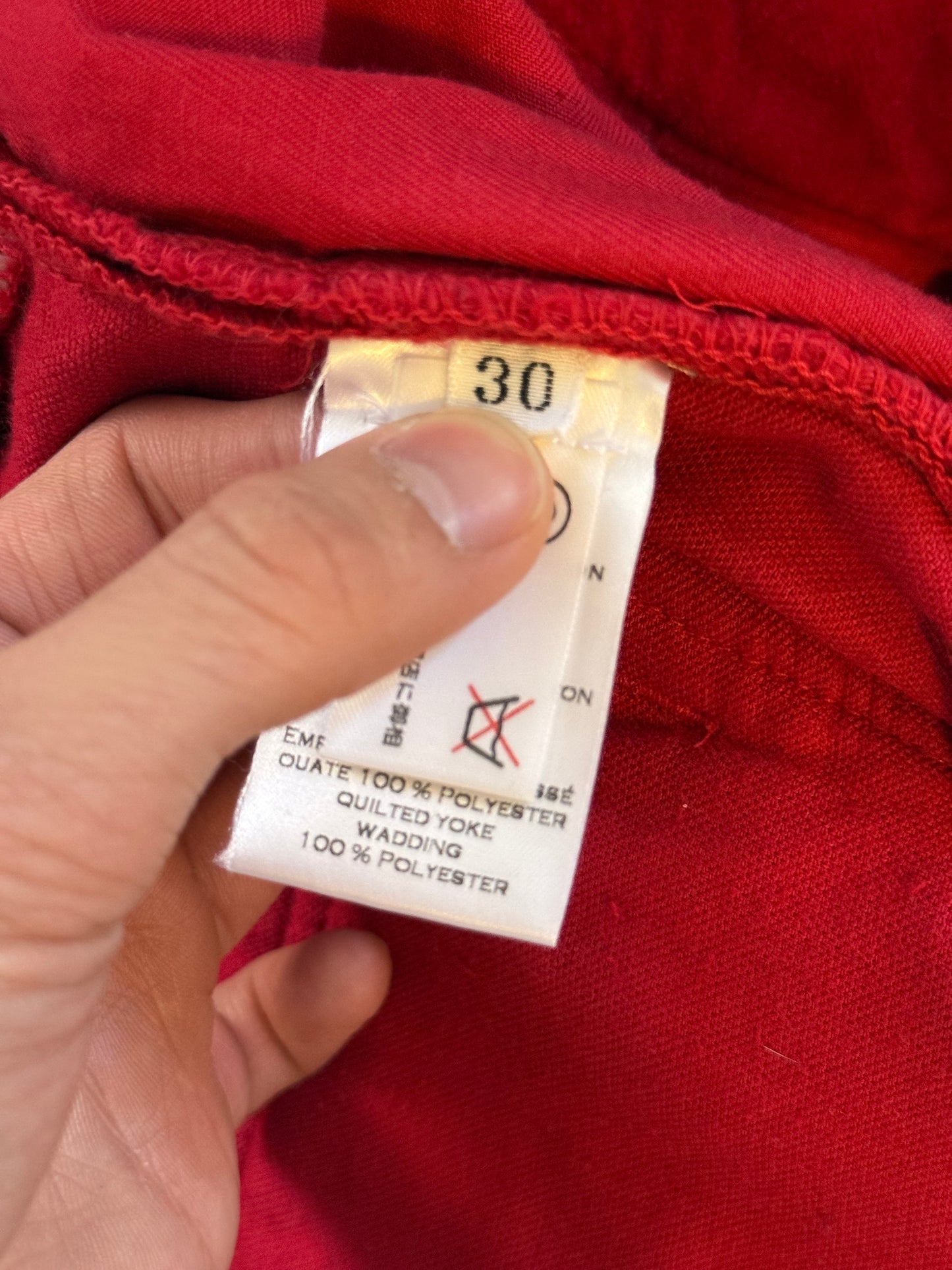 Balmain 12SS waxed red velvet biker pants