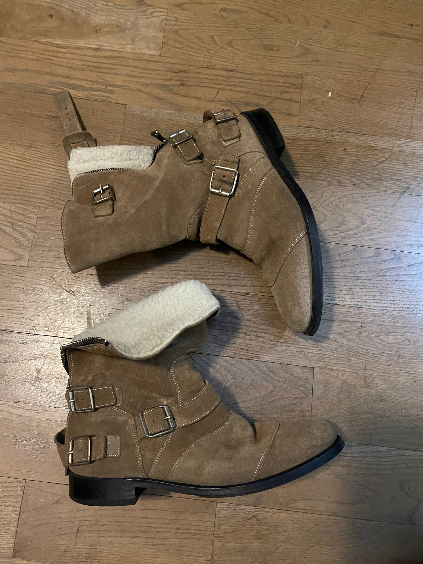 Balmain AW11 engineer Sherpa moto boots