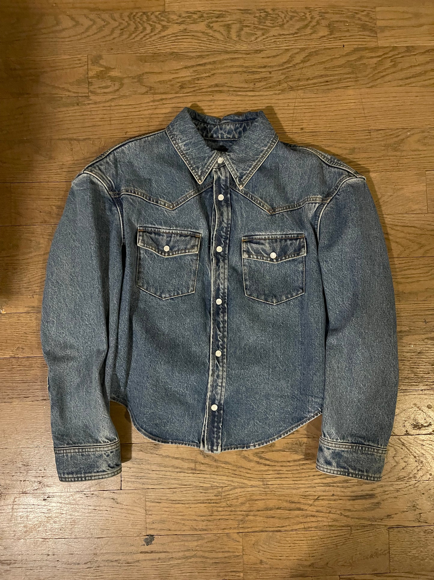 Balenciaga 2016 shrunken western denim shirt
