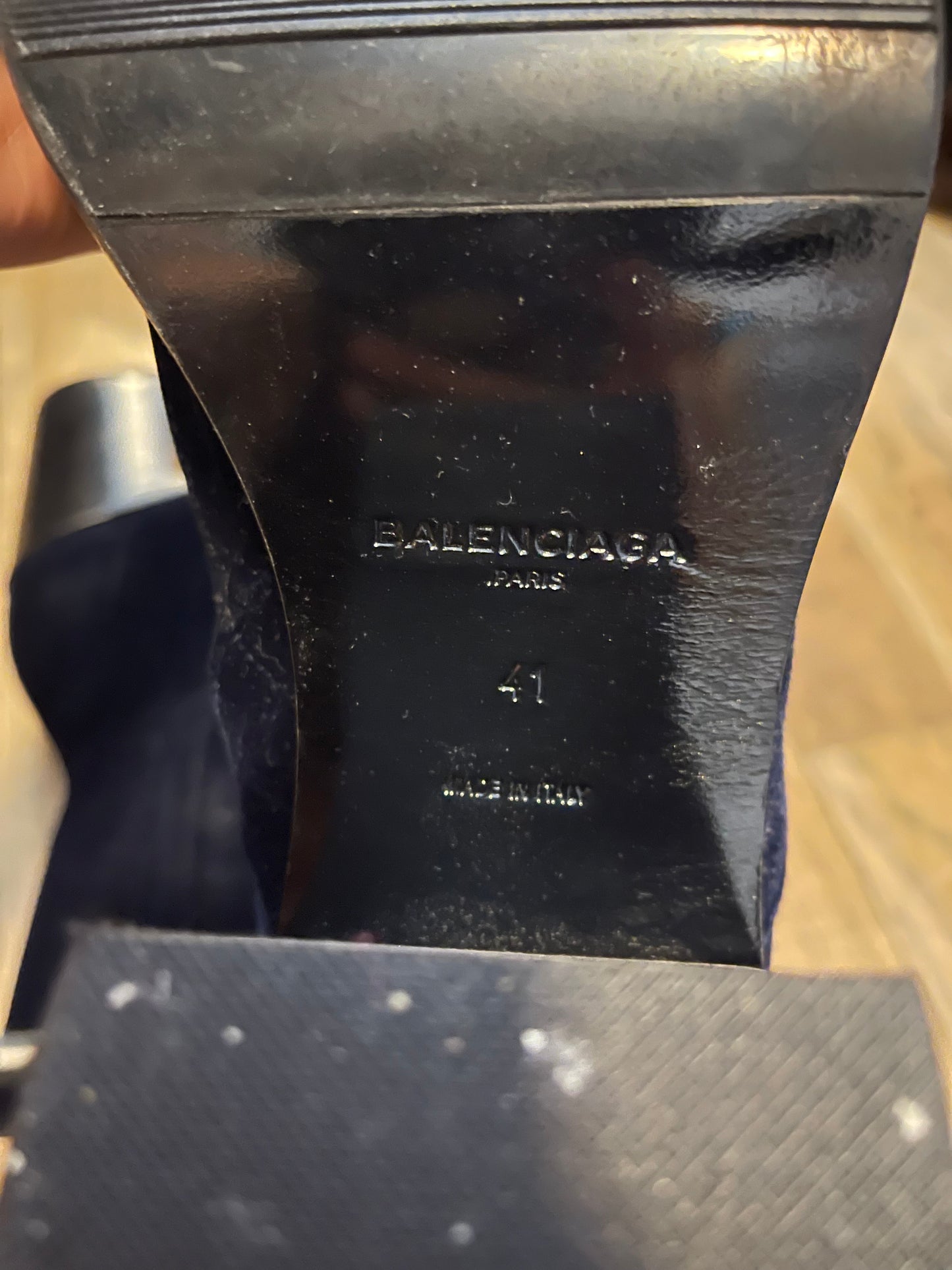 Balenciaga SS17 velvet heels blue