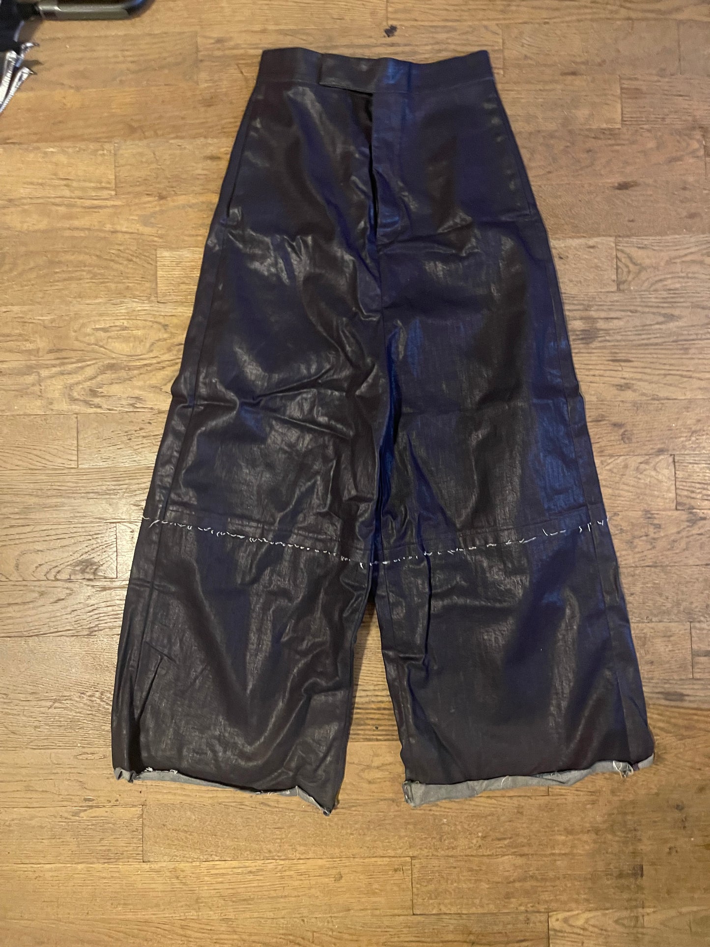 Rick Owens AW17 glitter waxed wide pants