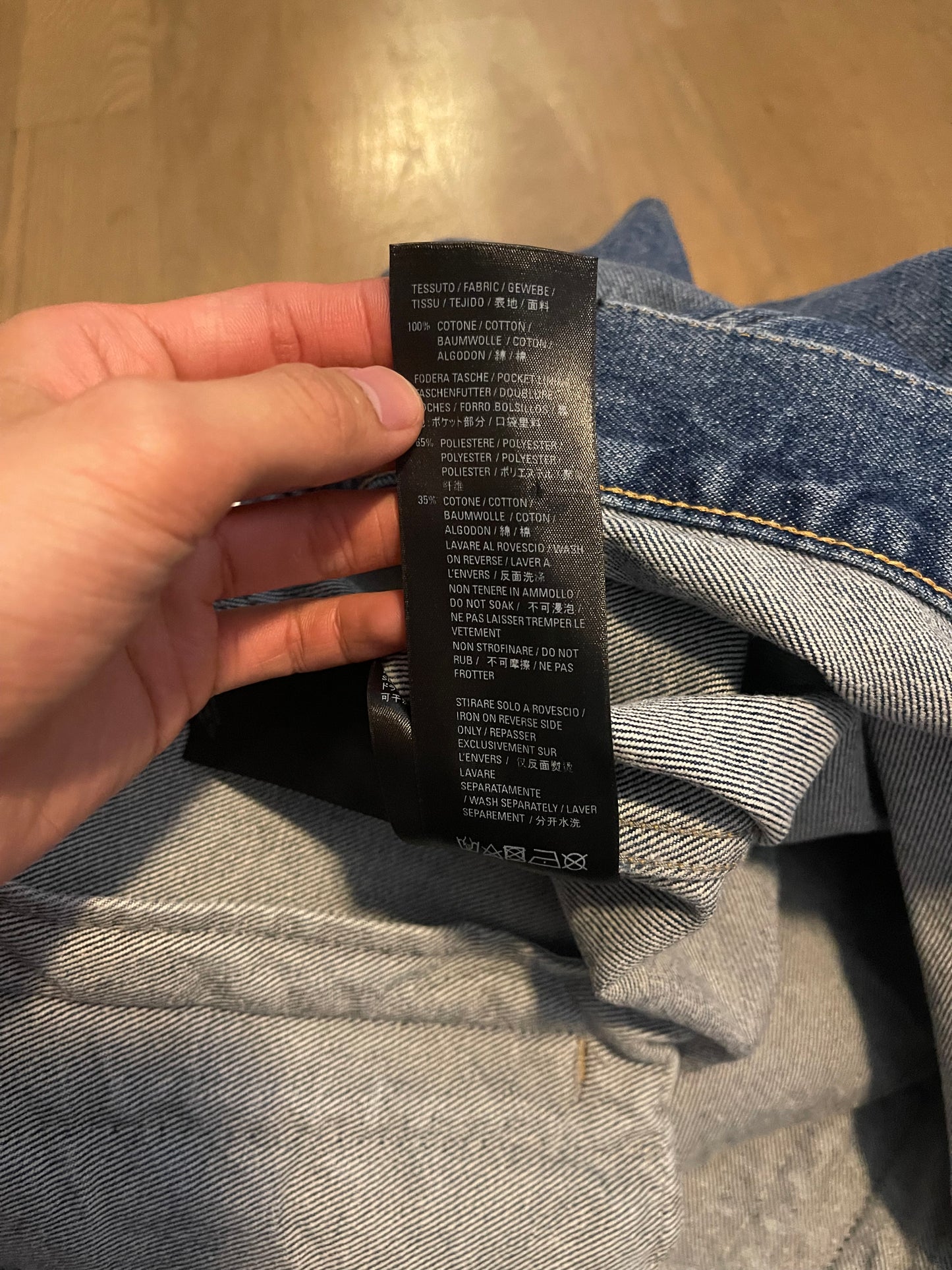 Balenciaga oversized Bebe rhinestone denim jacket