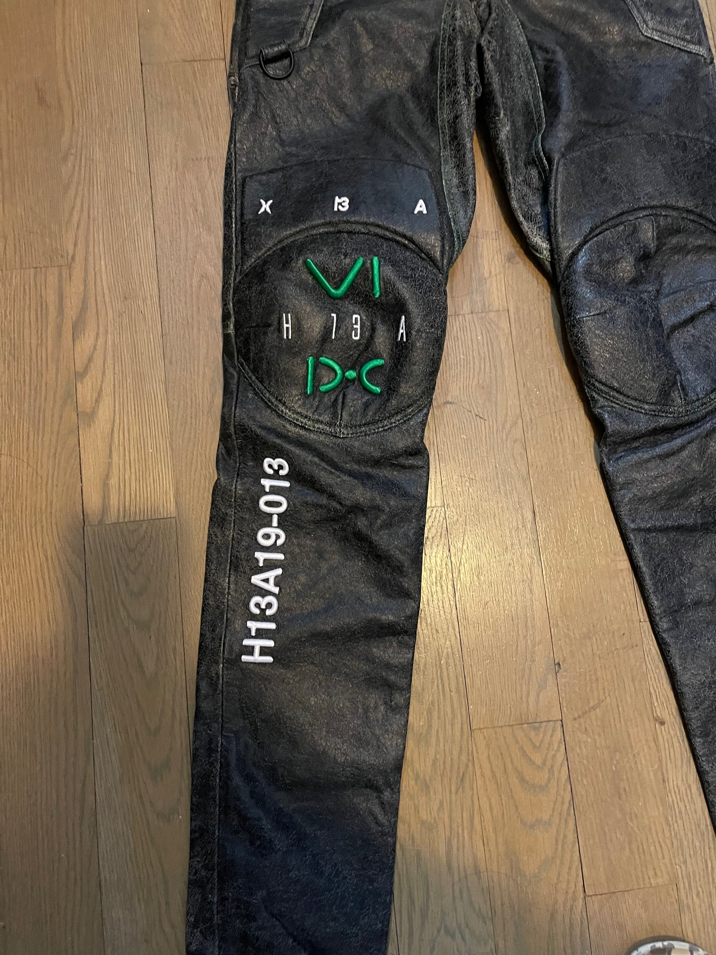 Hood by air H13A leather moto pants