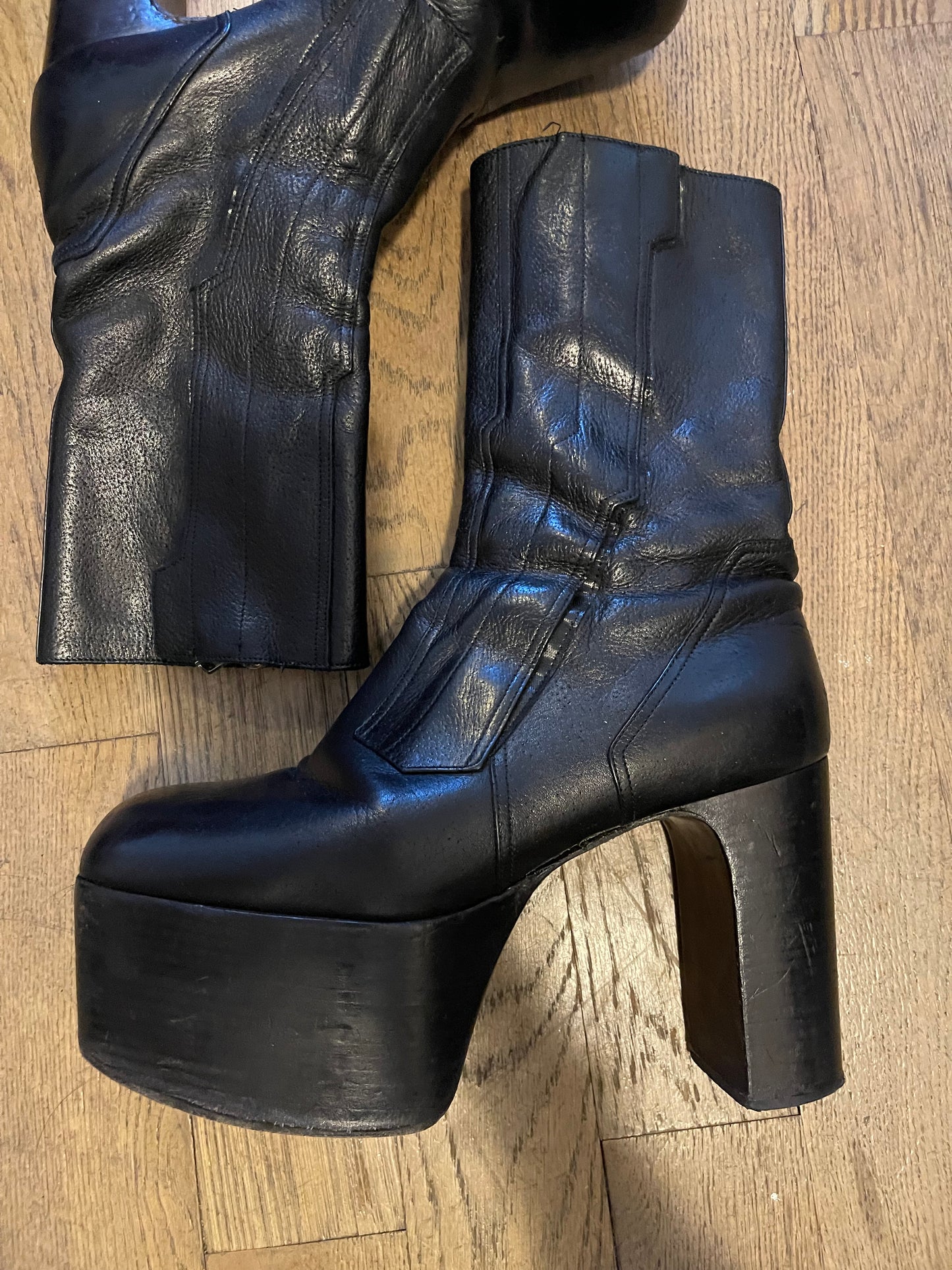 Rick Owens first iteration motorcycle kiss boots