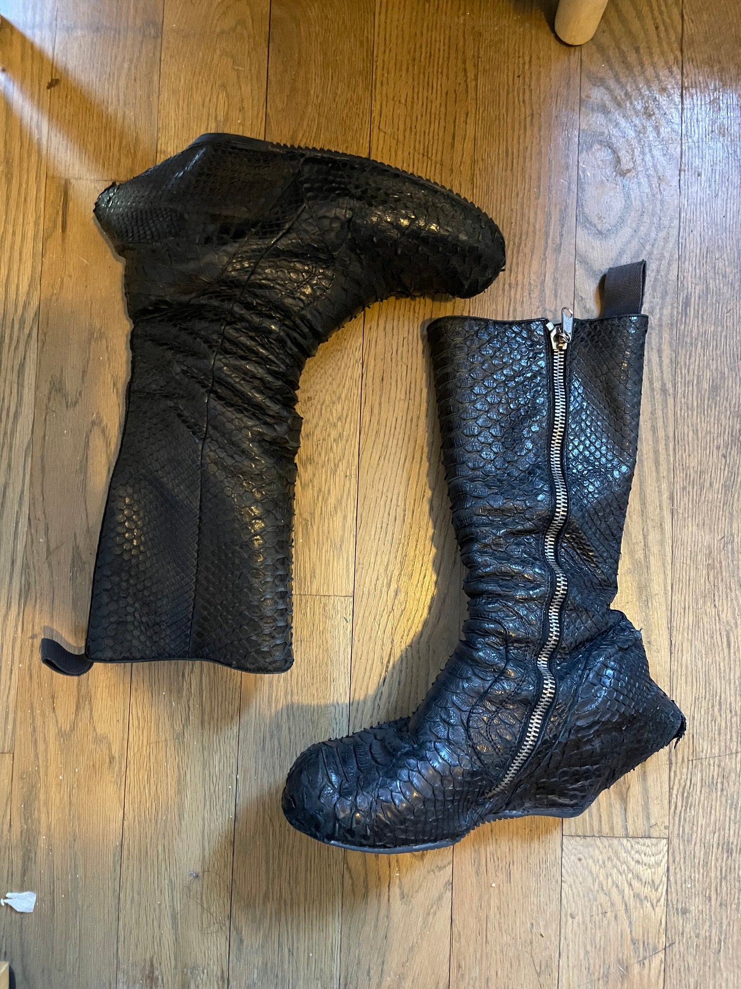 Rick Owens FW10 gleam python turbo wedges